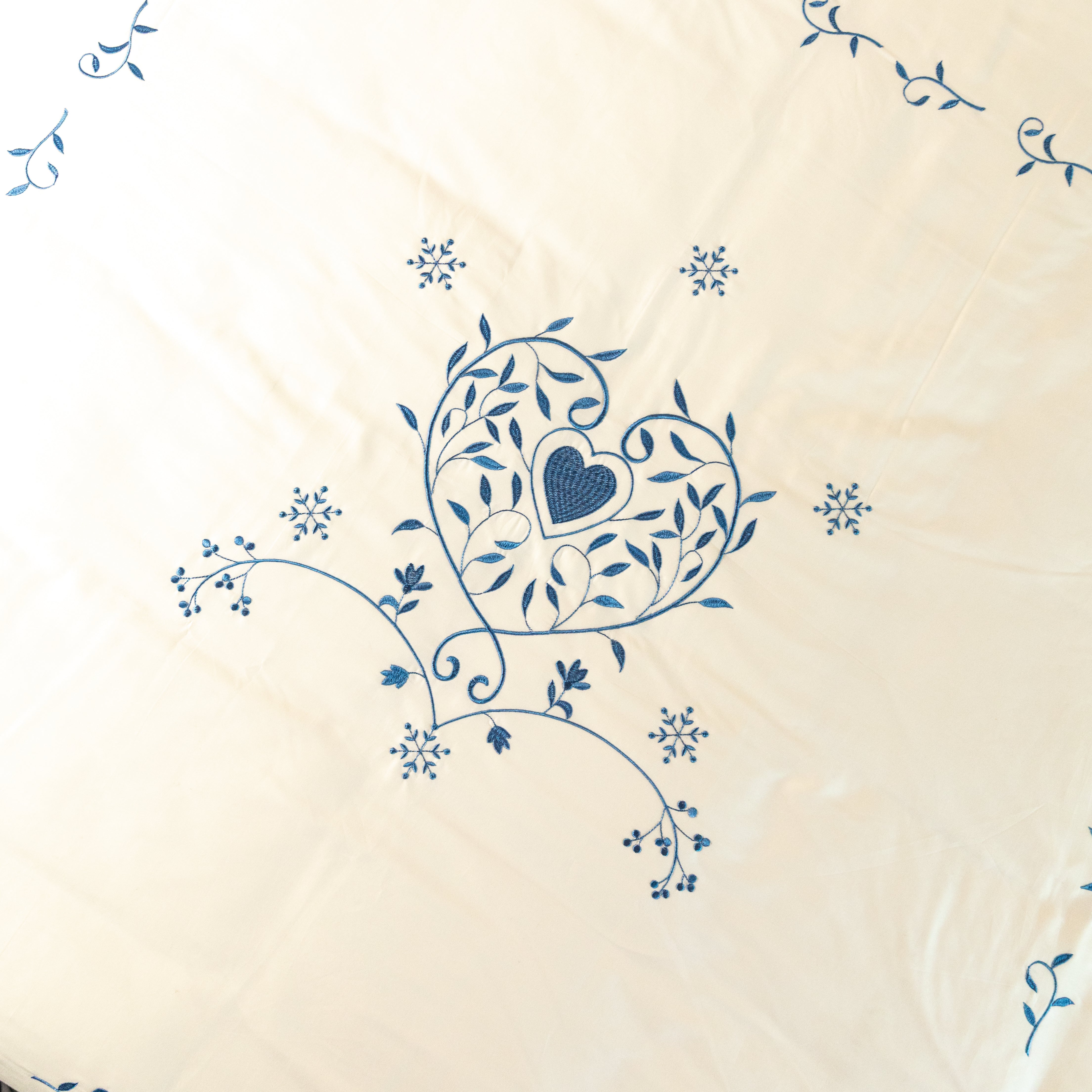 Parure copripiumino Daunex chalet St.marcel dettaglio tessuto cuore