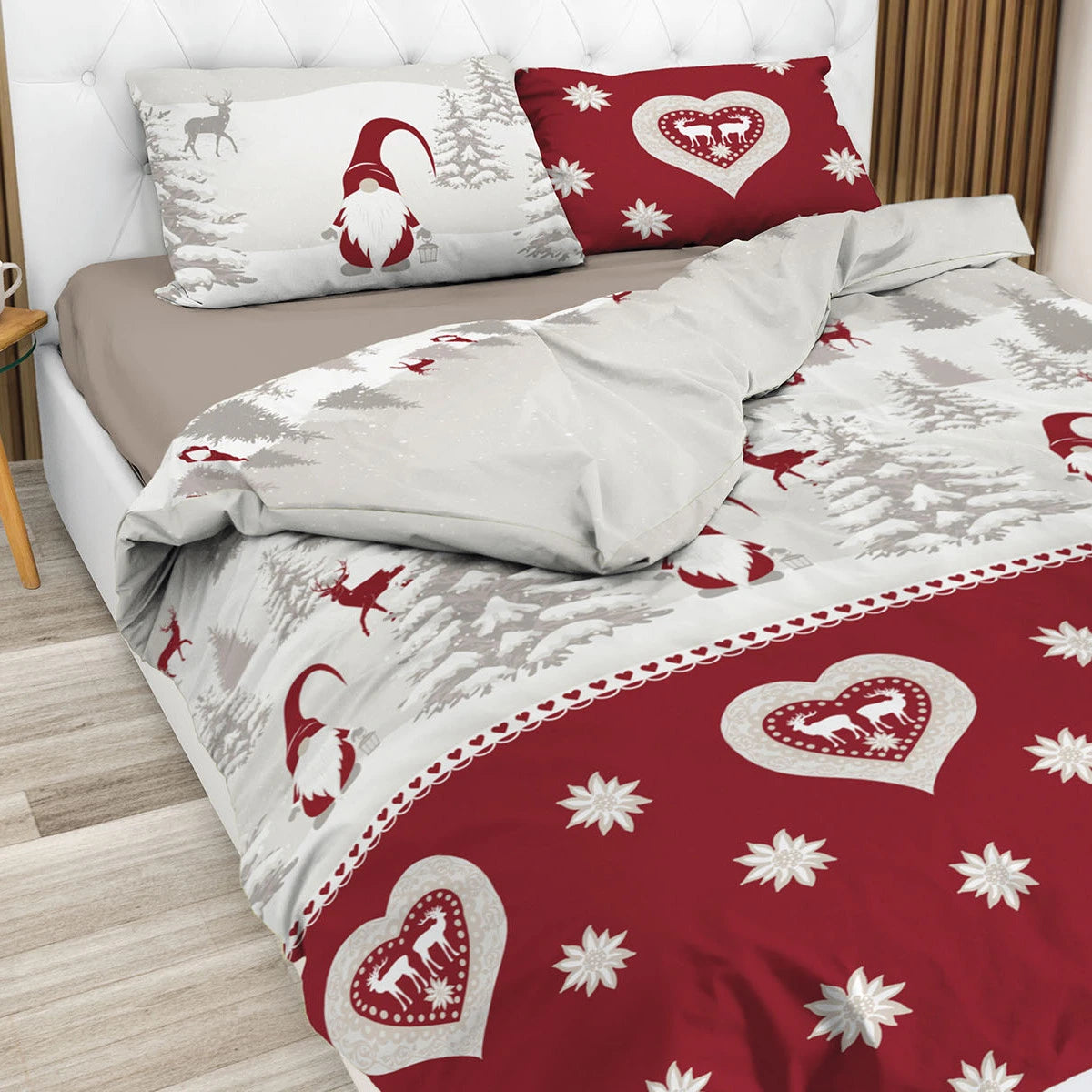 Parure copripiumino Fiaba in 100% cotone Daunex colore bordeaux