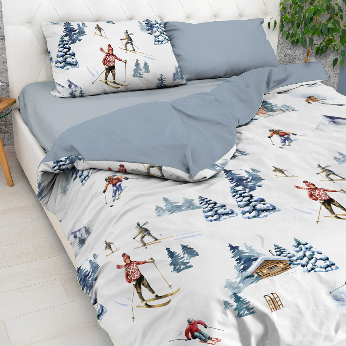 Parure copripiumino Sci Mon Amour in 100% cotone Daunex colore blu