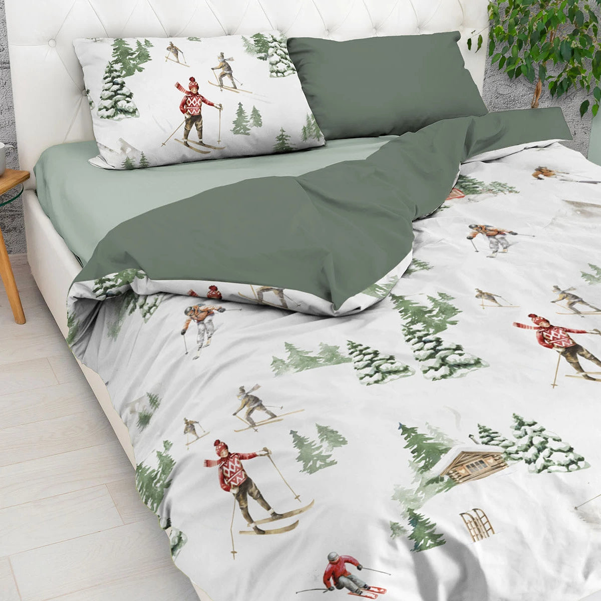 Parure copripiumino Sci Mon Amour in 100% cotone Daunex colore verde