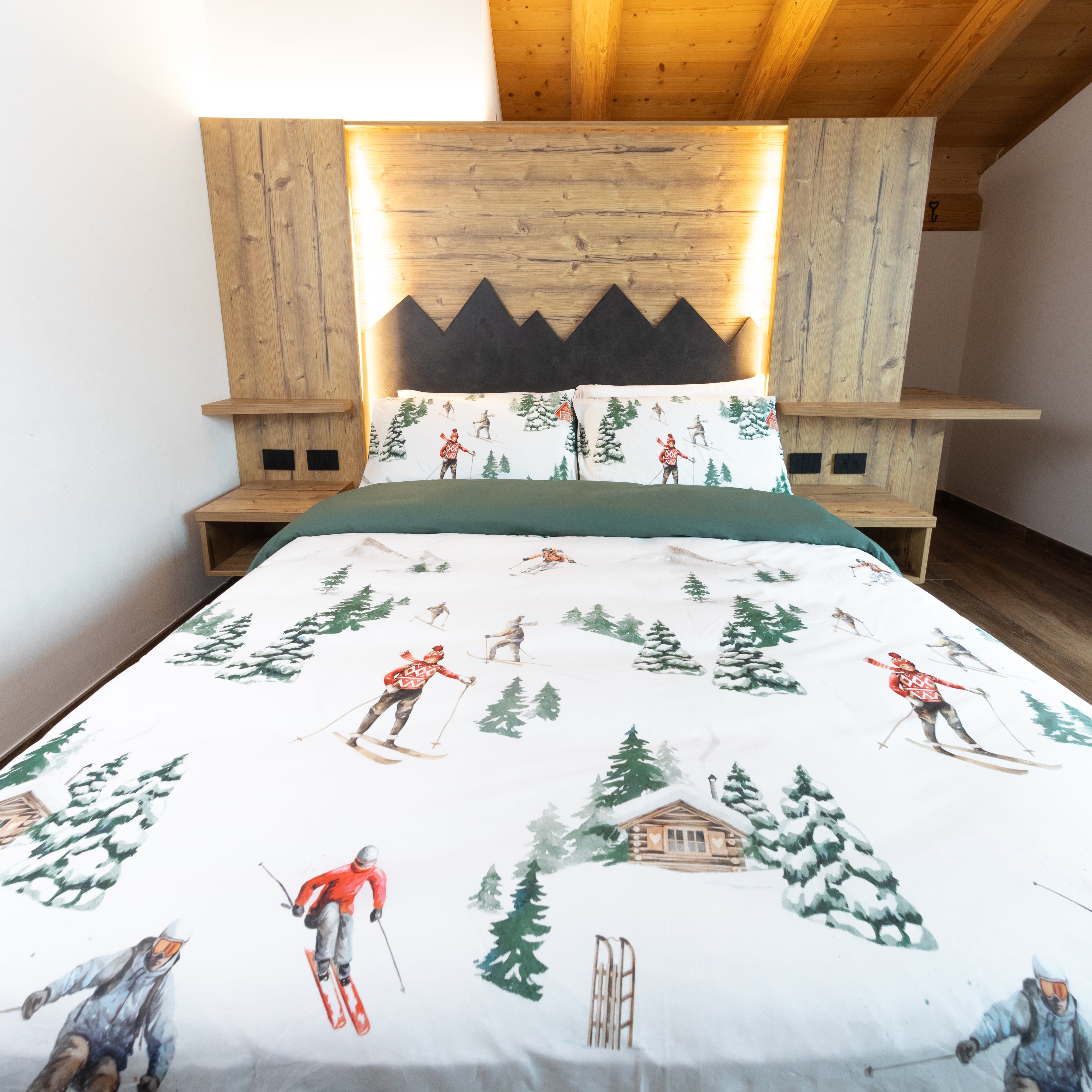 Parure copripiumino Sci Mon Amour in 100% cotone Daunex letto frontale