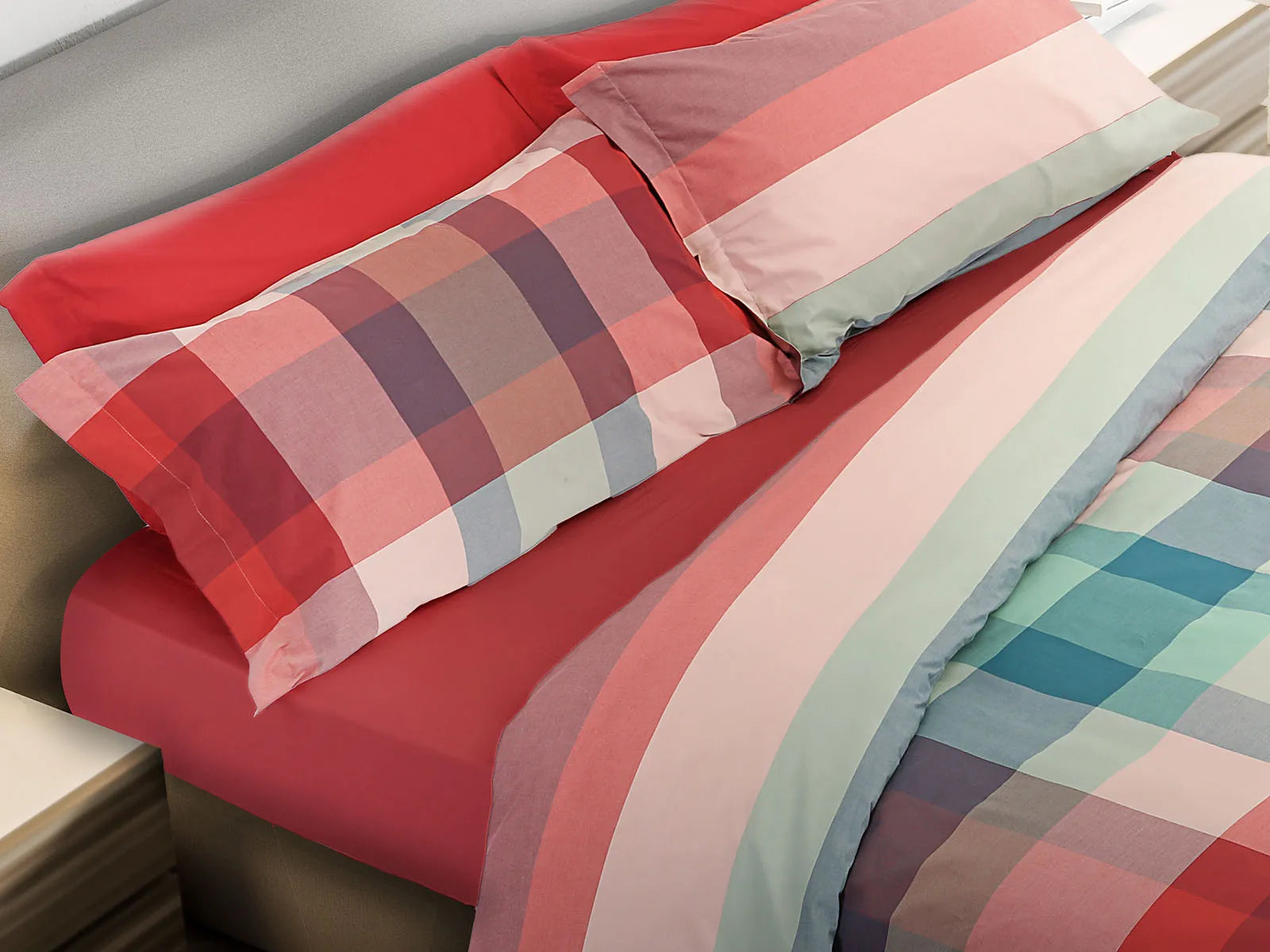 Parure copripiumino double face 100% cotone Daunex, Belfast - Home Loves