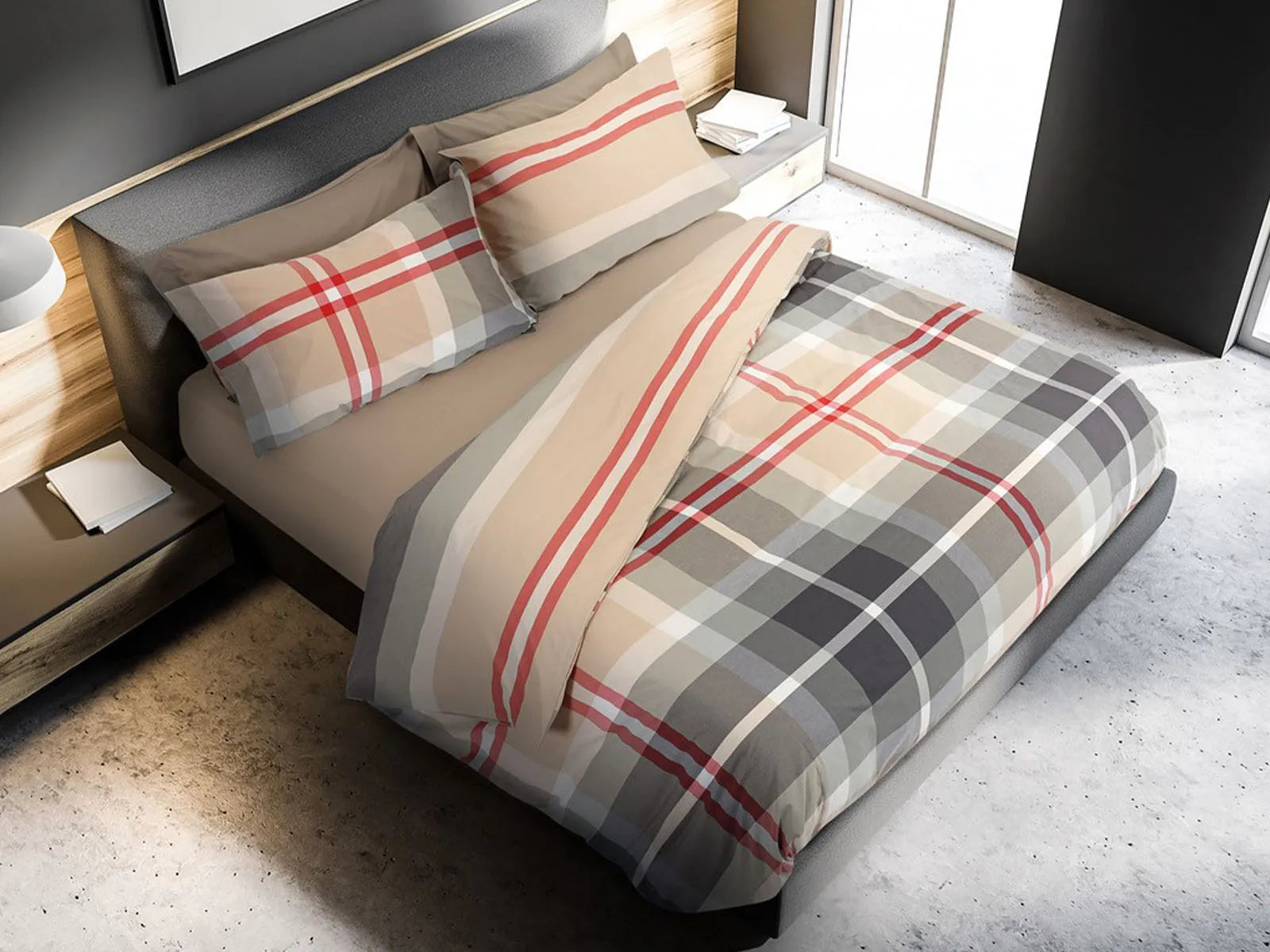 Parure copripiumino double face 100% cotone Daunex, Bolton - Home Loves