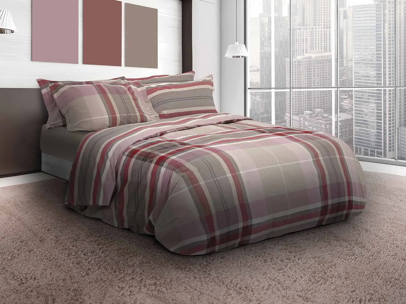 Parure copripiumino double face 100% cotone Daunex, Melrose multicolore - Home Loves