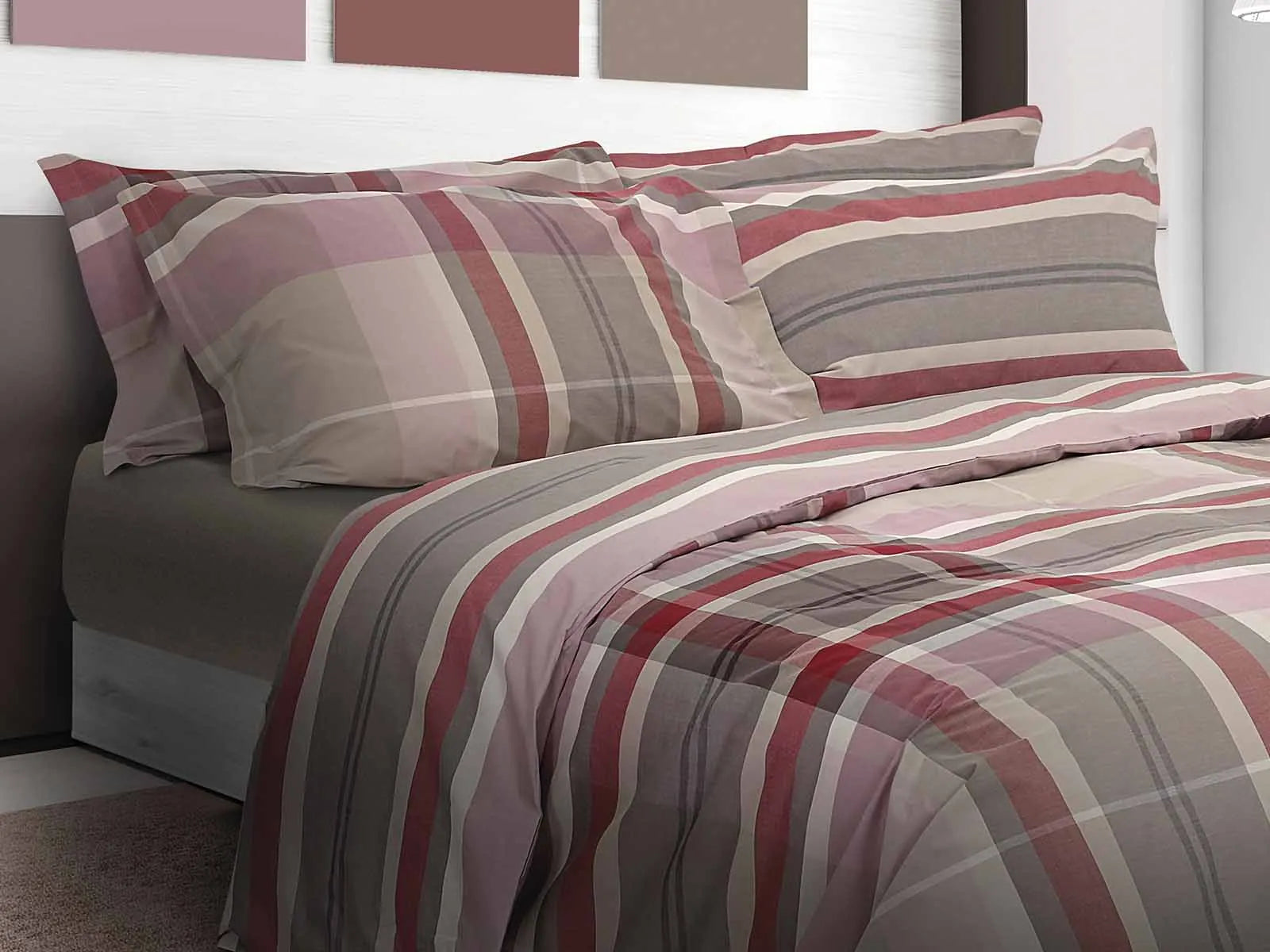 Parure copripiumino double face 100% cotone Daunex, Melrose multicolore - Home Loves