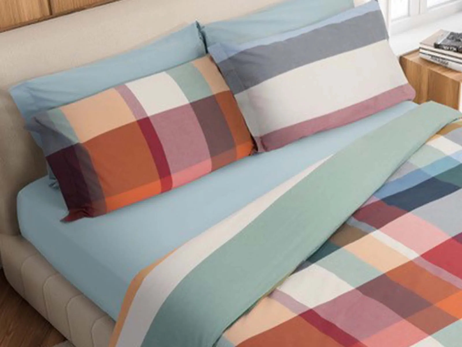 Parure copripiumino double face 100% cotone Daunex, Nottingham - Home Loves