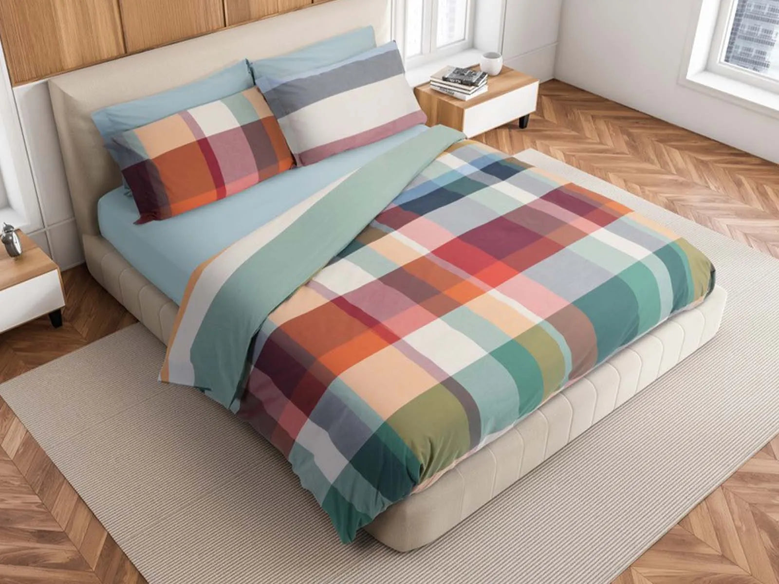 Parure copripiumino double face in cotone Daunex, Nottingham