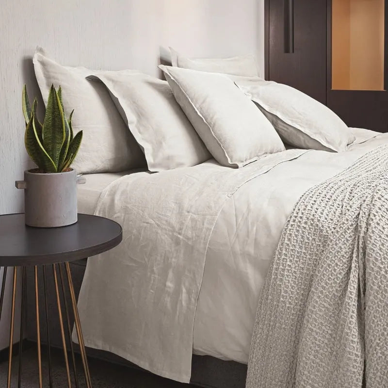 Parure copripiumino fazzini matrimoniale 100% lino, Soffio - Home Loves