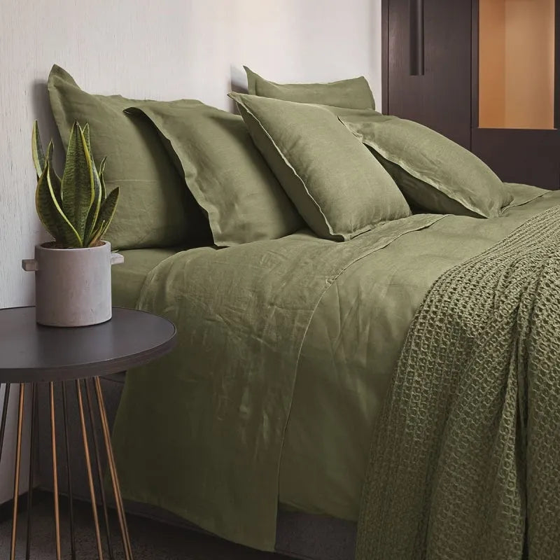 Parure copripiumino fazzini matrimoniale 100% lino, Soffio - Home Loves