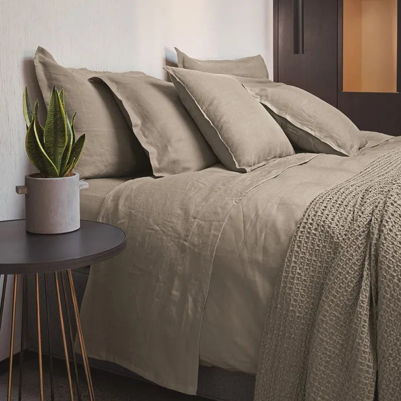 Parure copripiumino fazzini matrimoniale 100% lino, Soffio - Home Loves