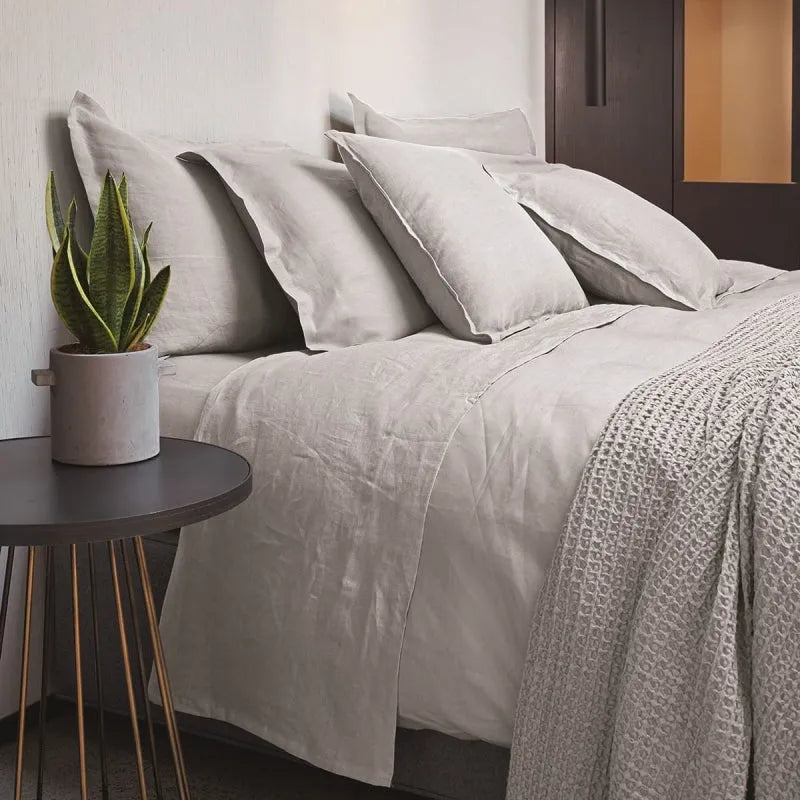 Parure copripiumino fazzini matrimoniale 100% lino, Soffio - Home Loves