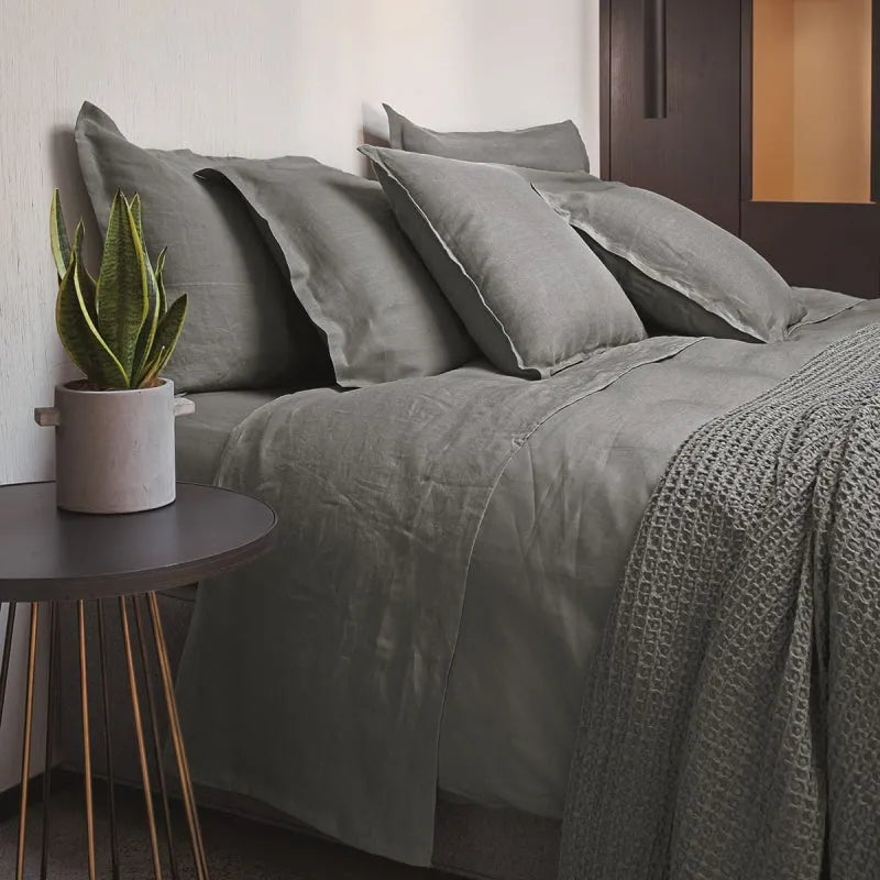 Parure copripiumino fazzini matrimoniale 100% lino, Soffio - Home Loves