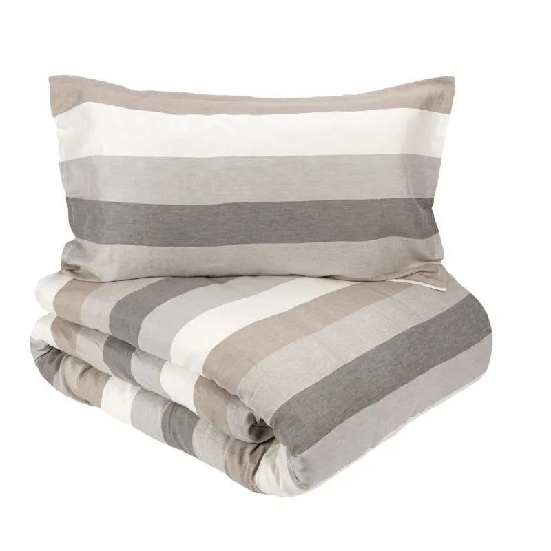 Parure copripiumino fazzini matrimoniale in lino-cotone, Gradazioni - Home Loves