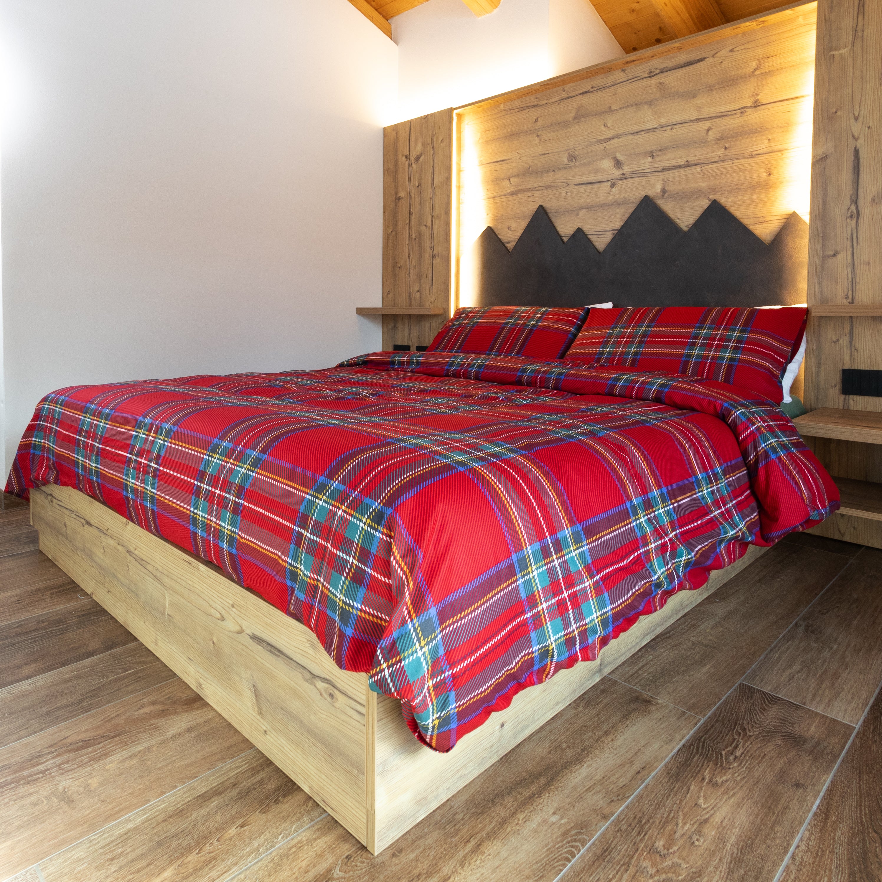 Parure copripiumino in puro cotone Daunex, Tartan