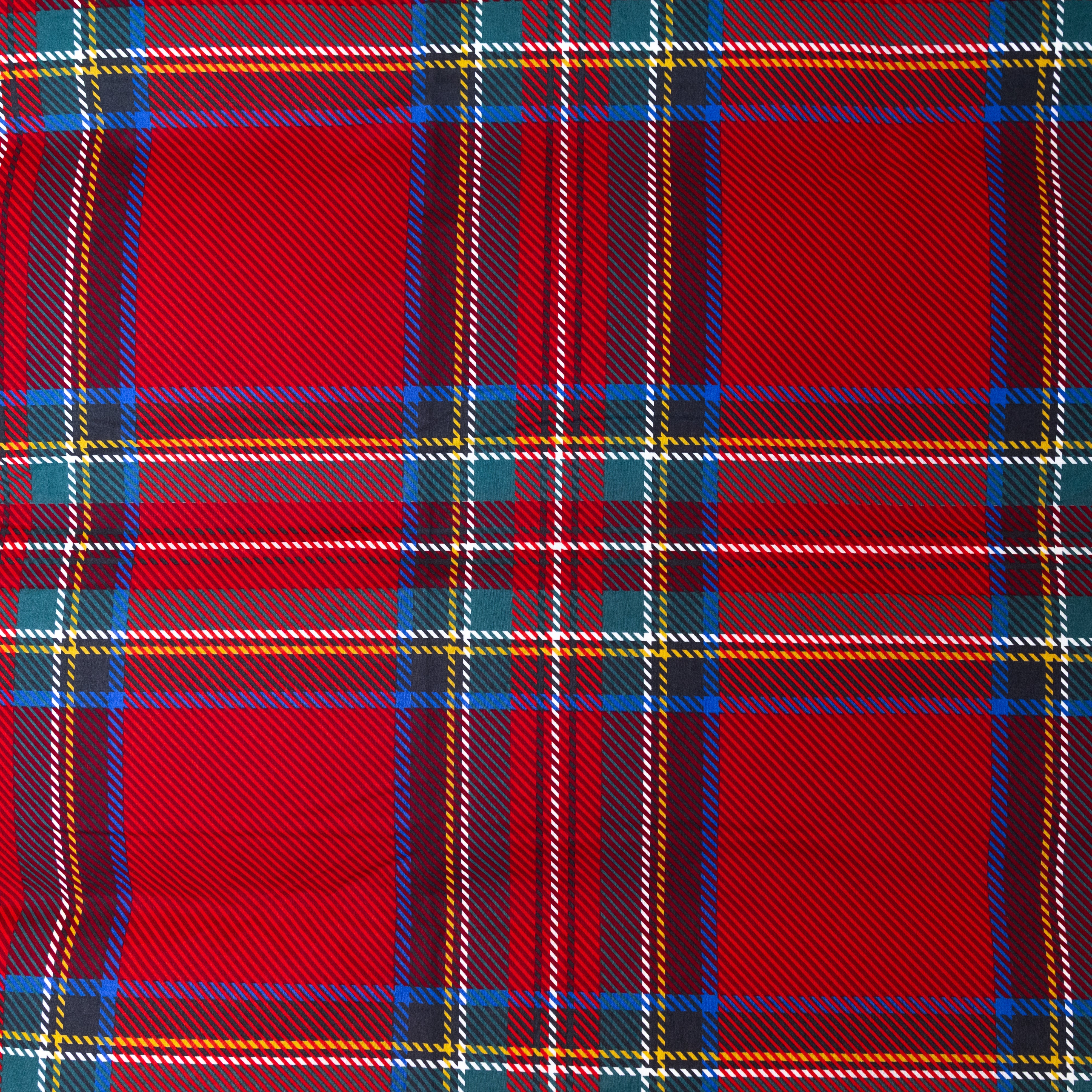 Parure copripiumino in puro cotone Daunex, Tartan dettaglio tessuto