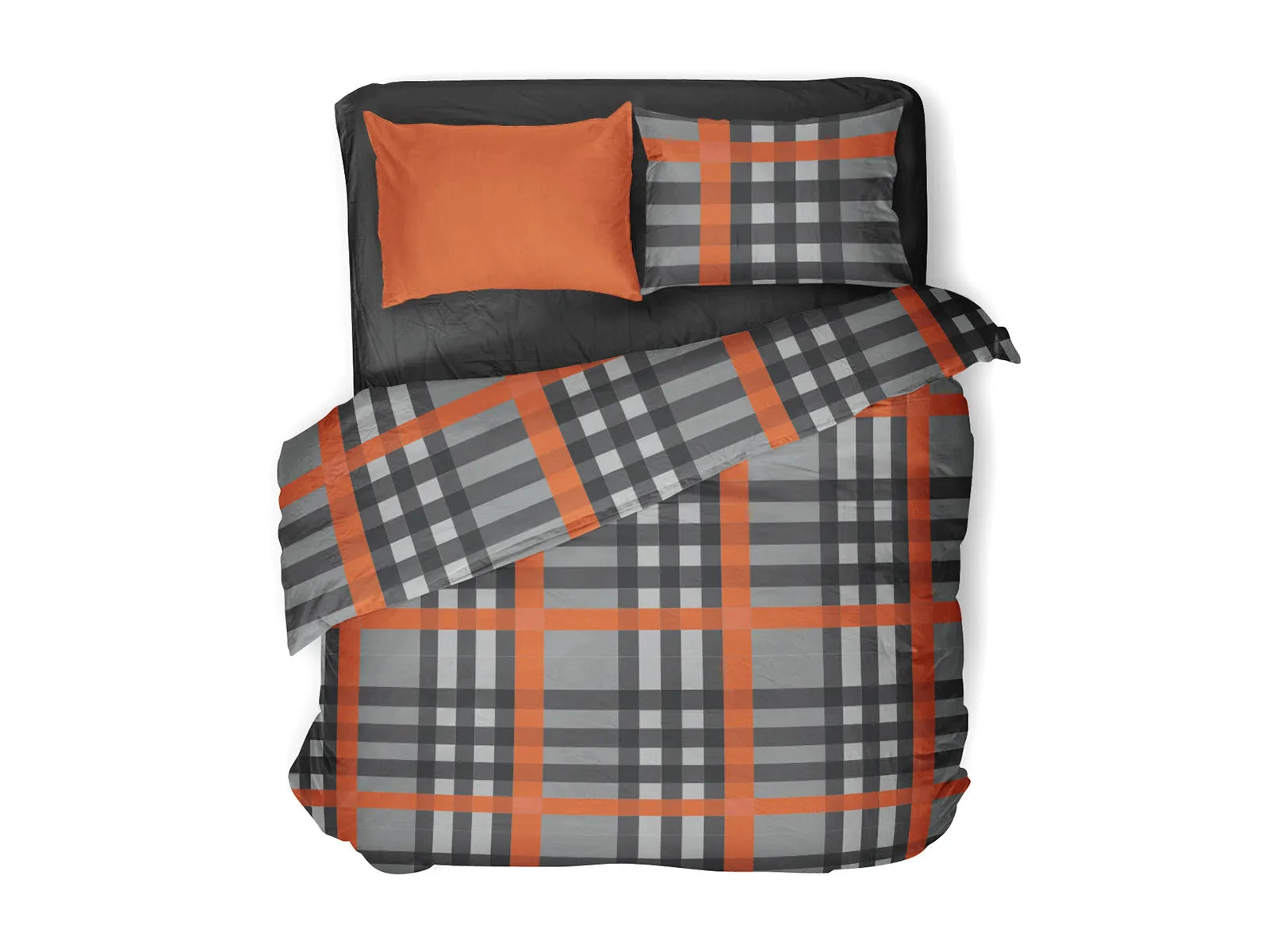 Parure copripiumino in puro cotone Daunex, New port colore arancio - Home Loves