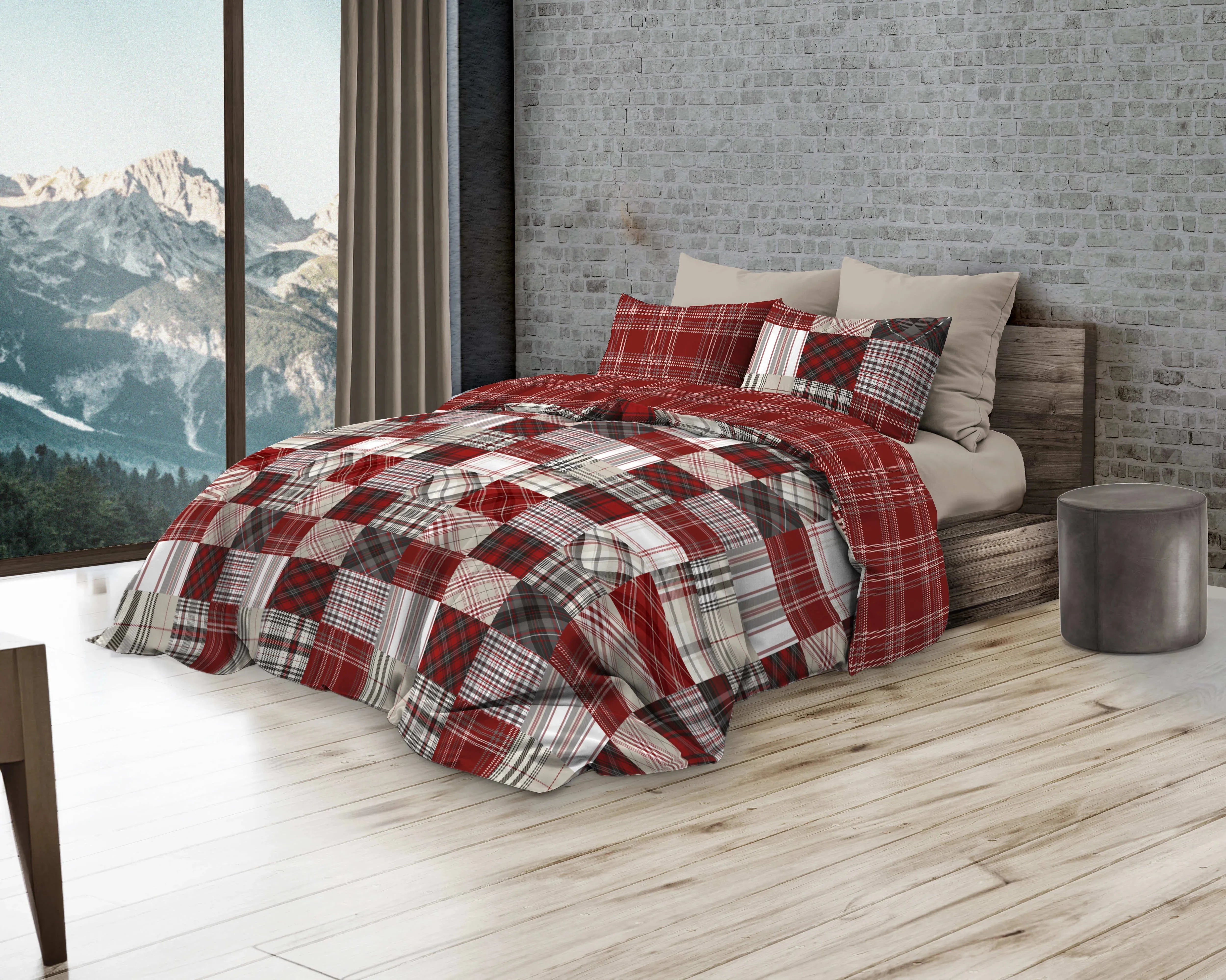 Parure copripiumino infinity in cotone flanella Daunex, Patagonia - Home Loves