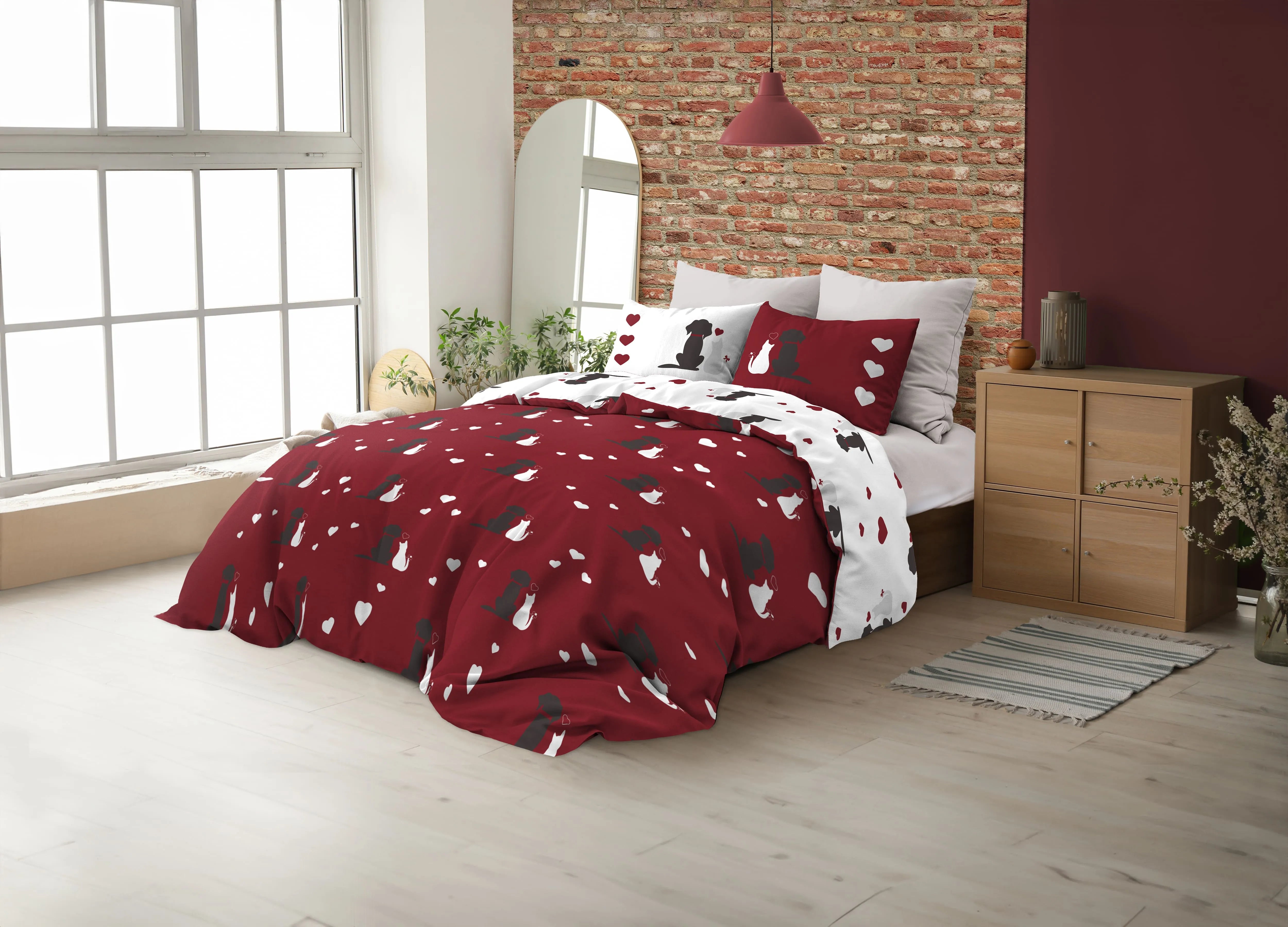 Parure copripiumino infinity in puro cotone Daunex, Best friends - Home Loves