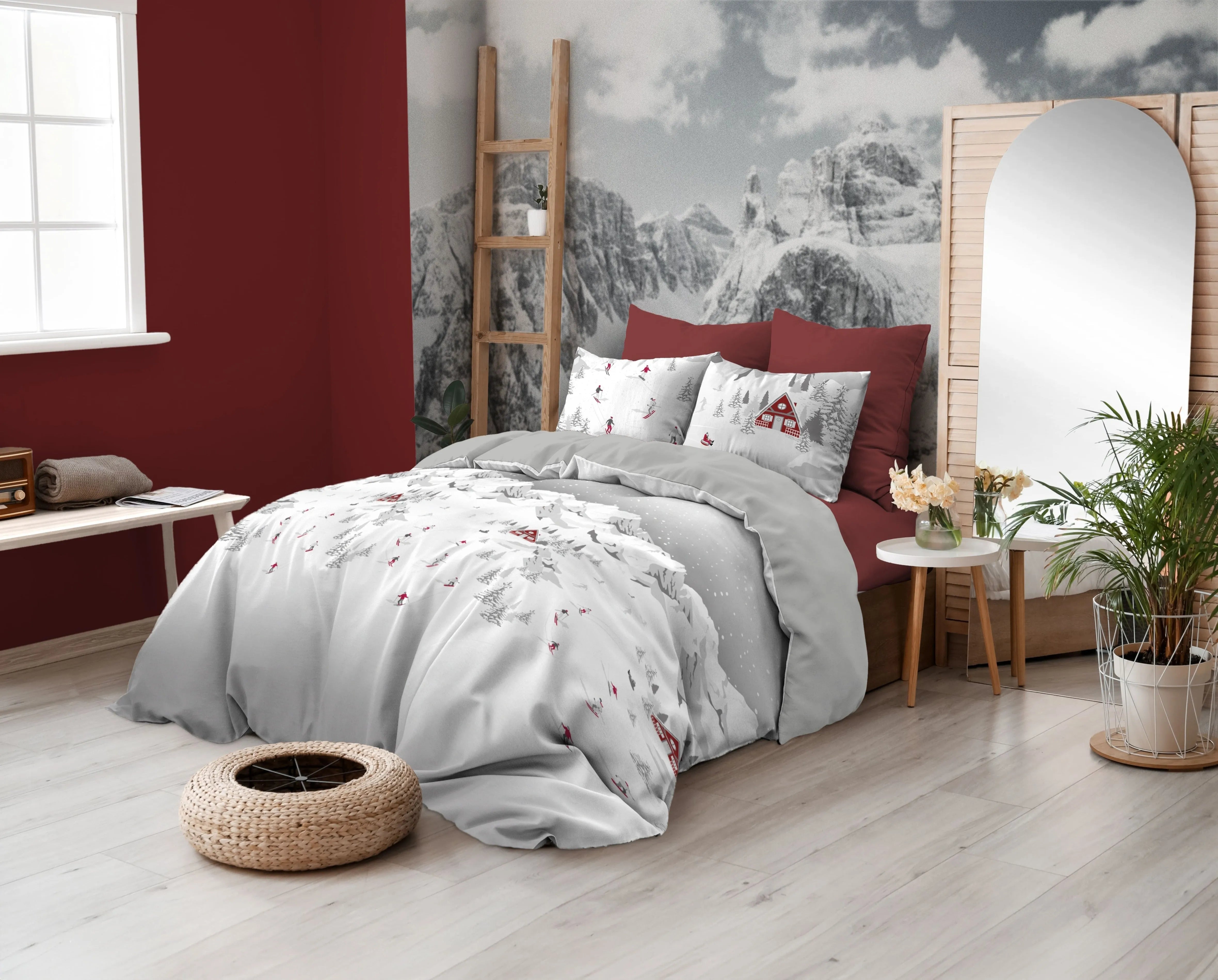 Parure copripiumino infinity in puro cotone Daunex, Montebianco - Home Loves