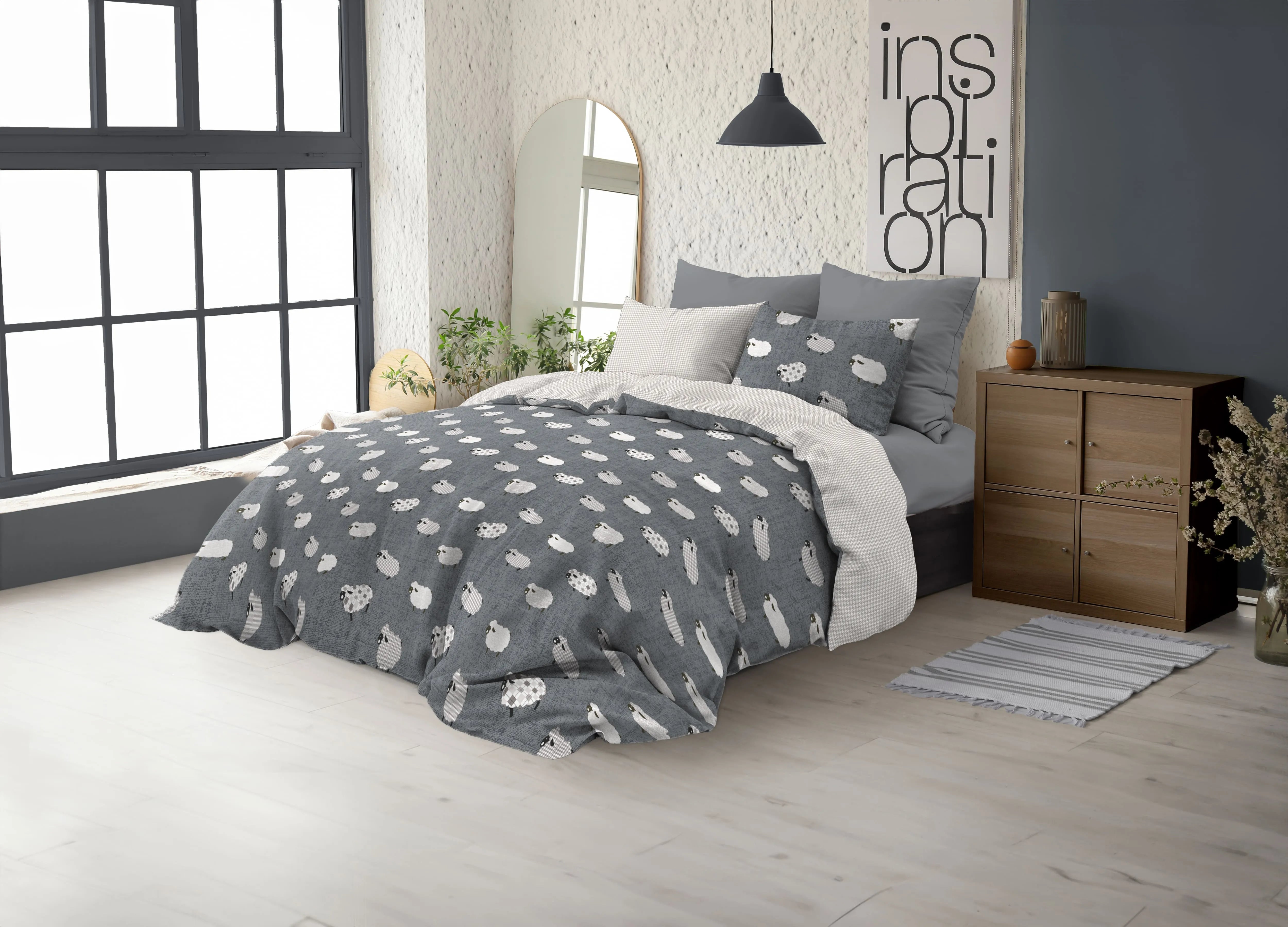 Parure copripiumino infinity in puro cotone Daunex, Pecorelle - Home Loves