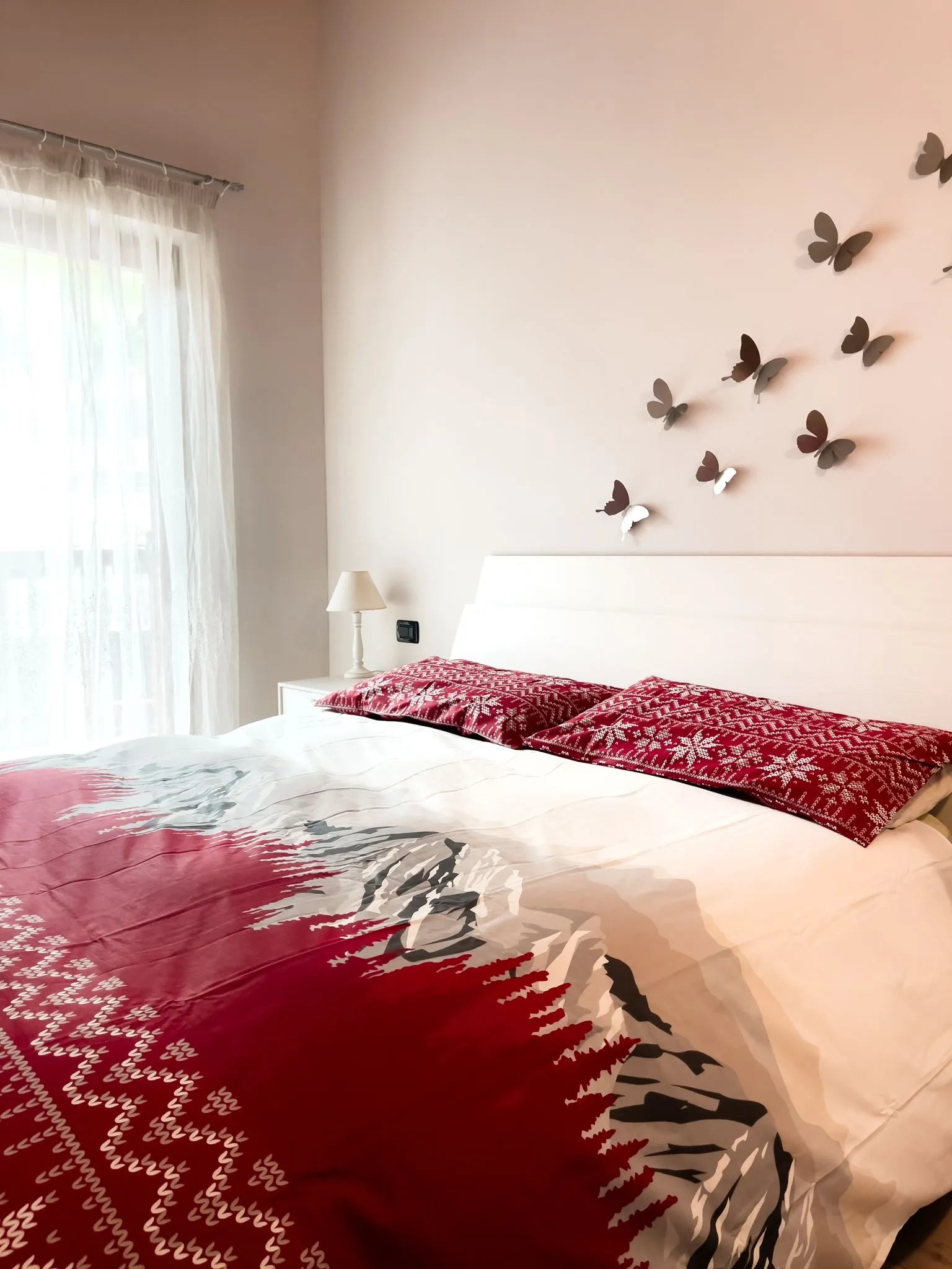 Parure copripiumino matrimoniale Jorasses colore rosso - Home Loves