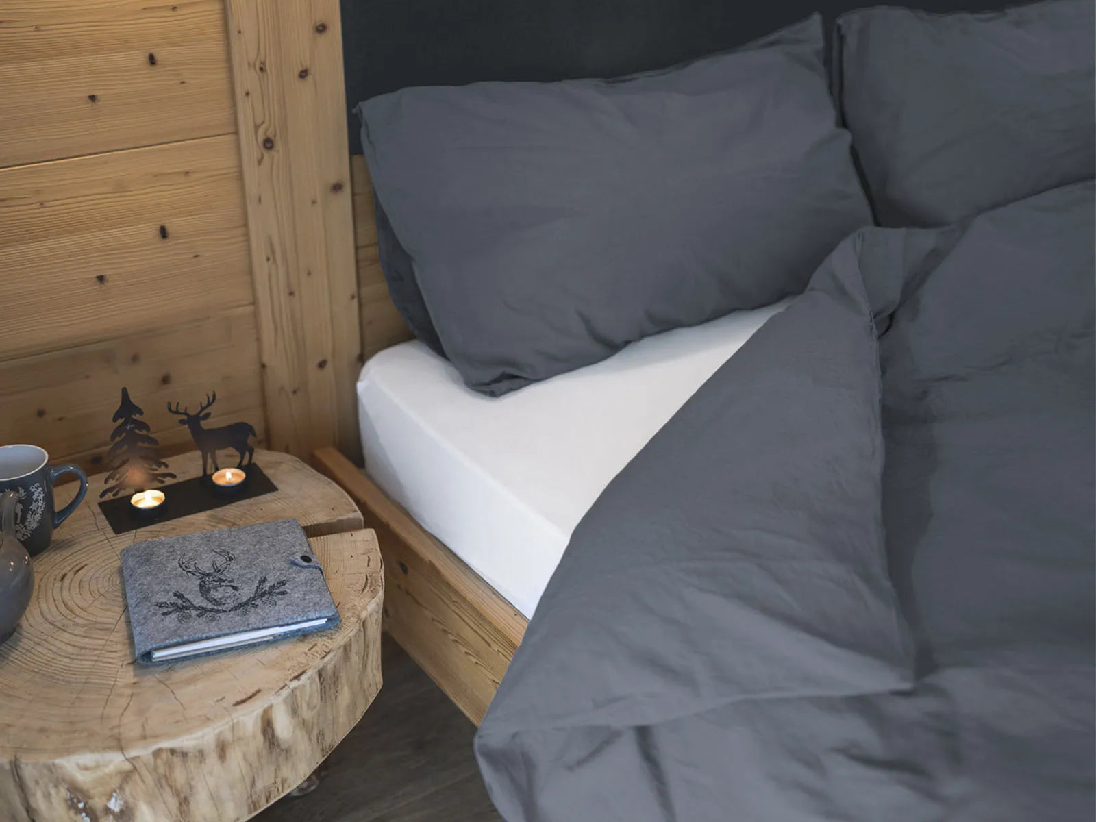 Parure copripiumino no stiro Fresh cotton stone wash Daunex - Home Loves