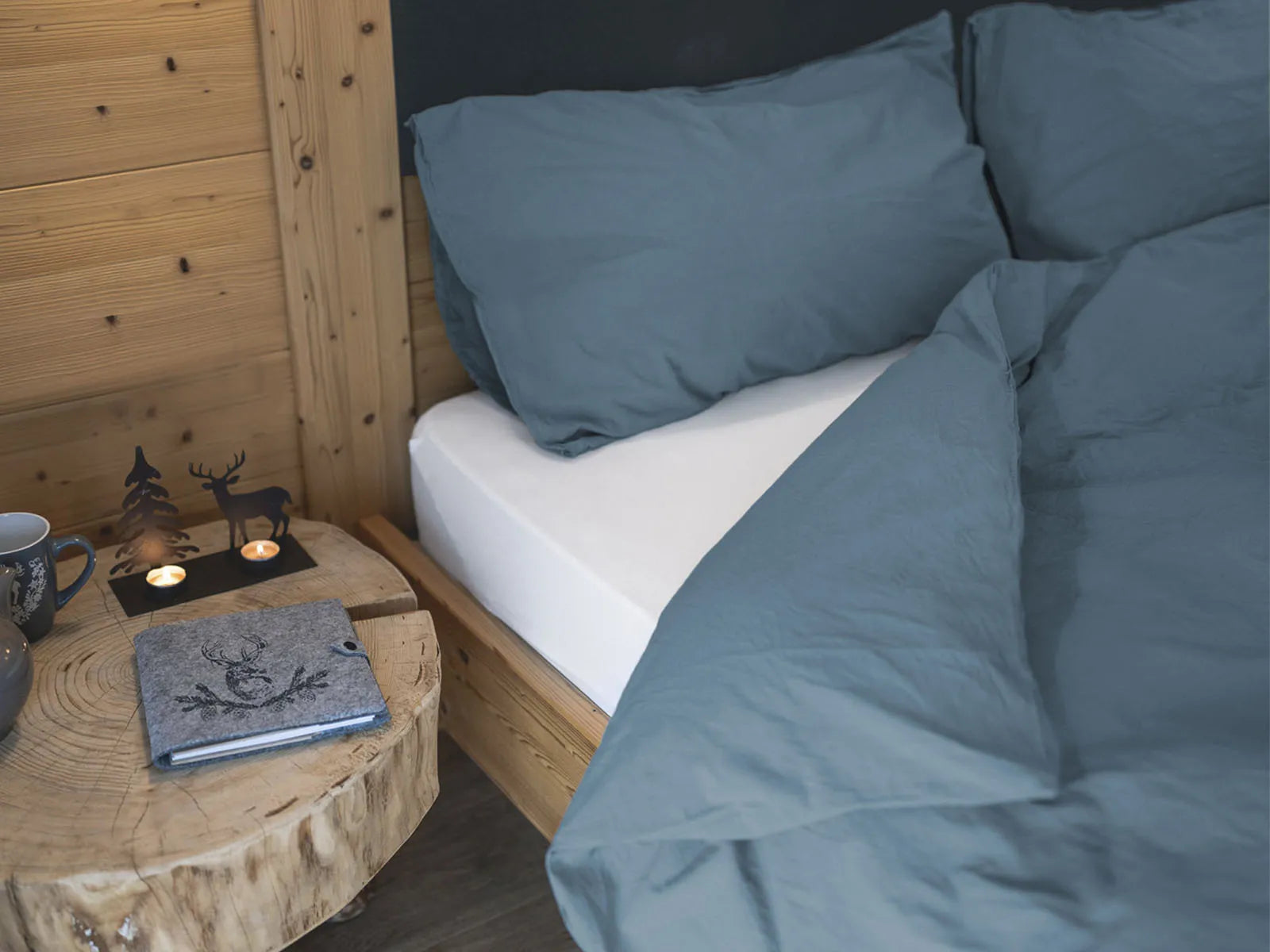 Parure copripiumino no stiro Fresh cotton stone wash Daunex - Home Loves