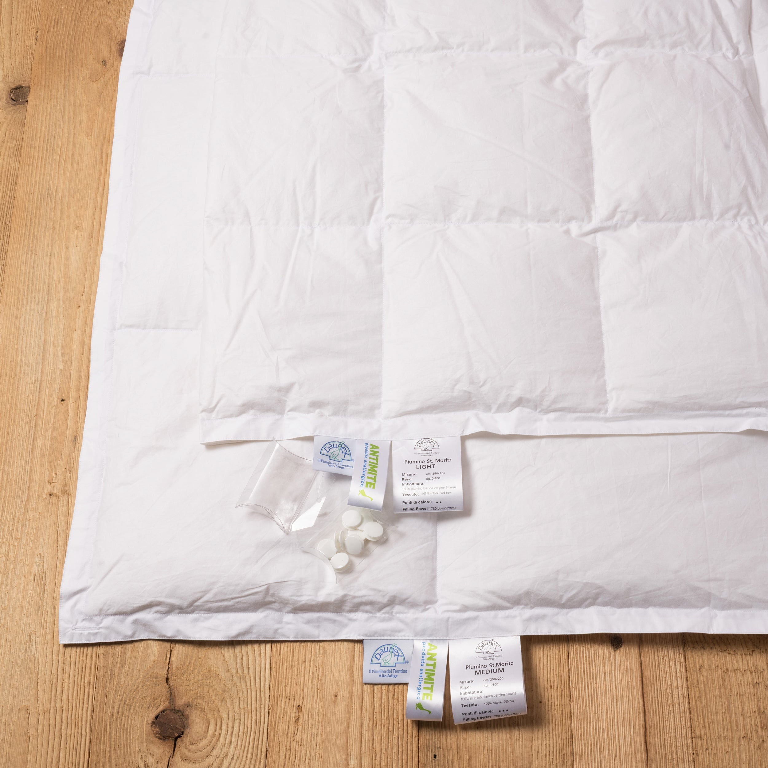 Piumino d'oca St Moritz 4 Stagioni Duo Daunex dettaglio