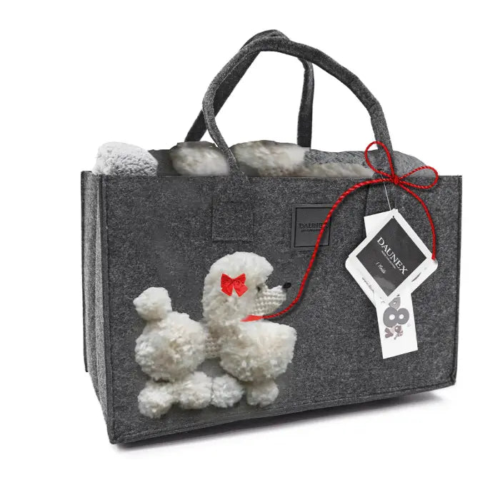 Plaid Friend Mimi Coperta in pile morbidissima con cagnolino con borsa