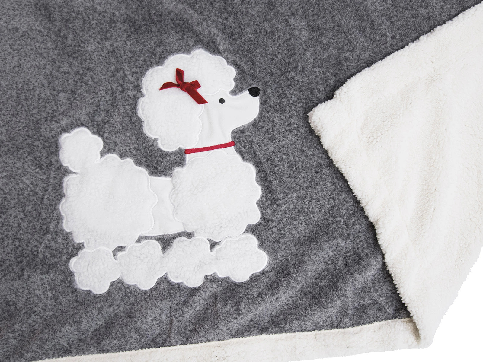 Plaid Friend Mimi Coperta in pile morbidissima con cagnolino dettaglio plaid