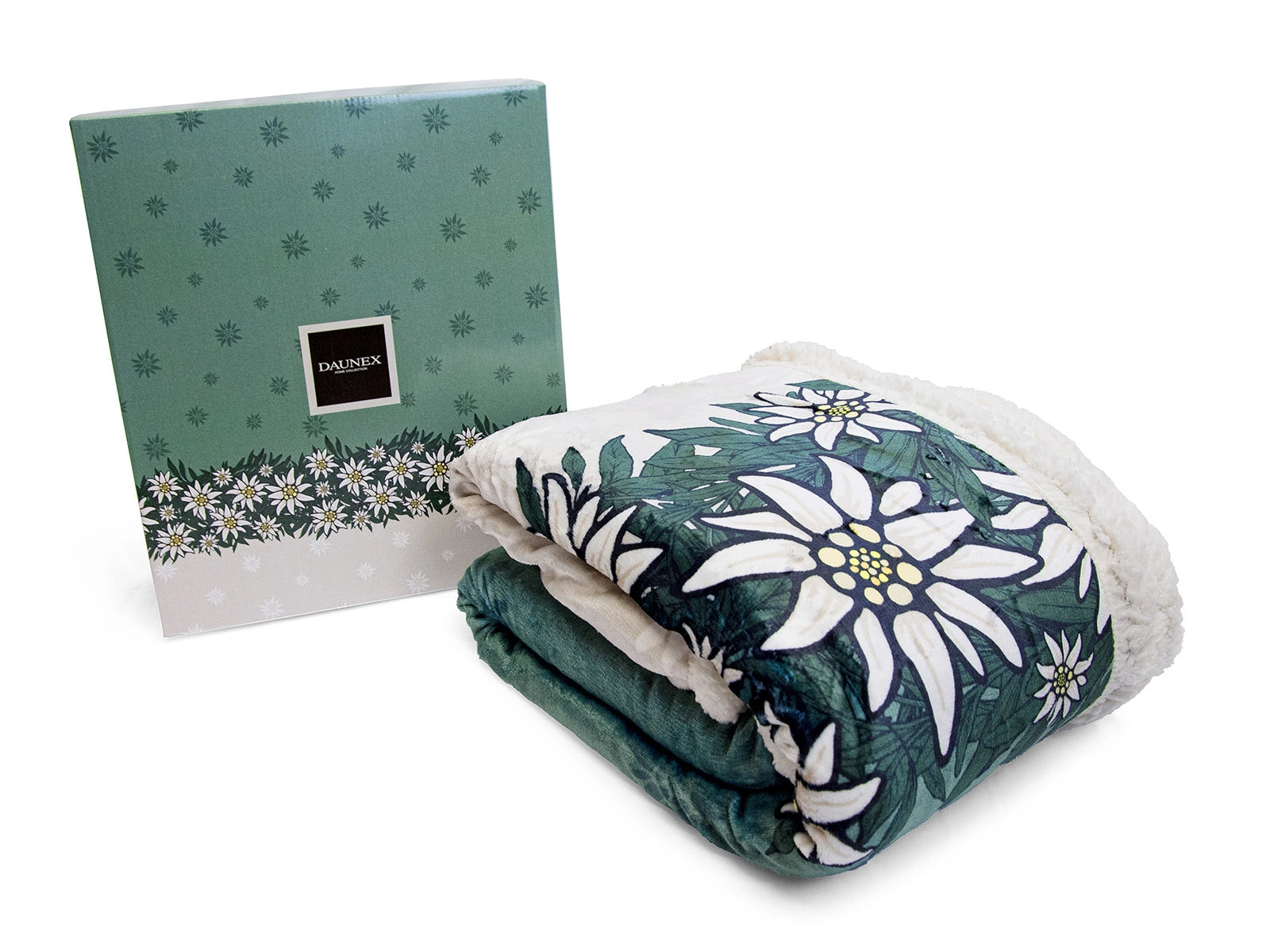 Plaid Morbidotto Alpiflora Calore Avvolgente e Design Montano dettaglio plaid piu scatola