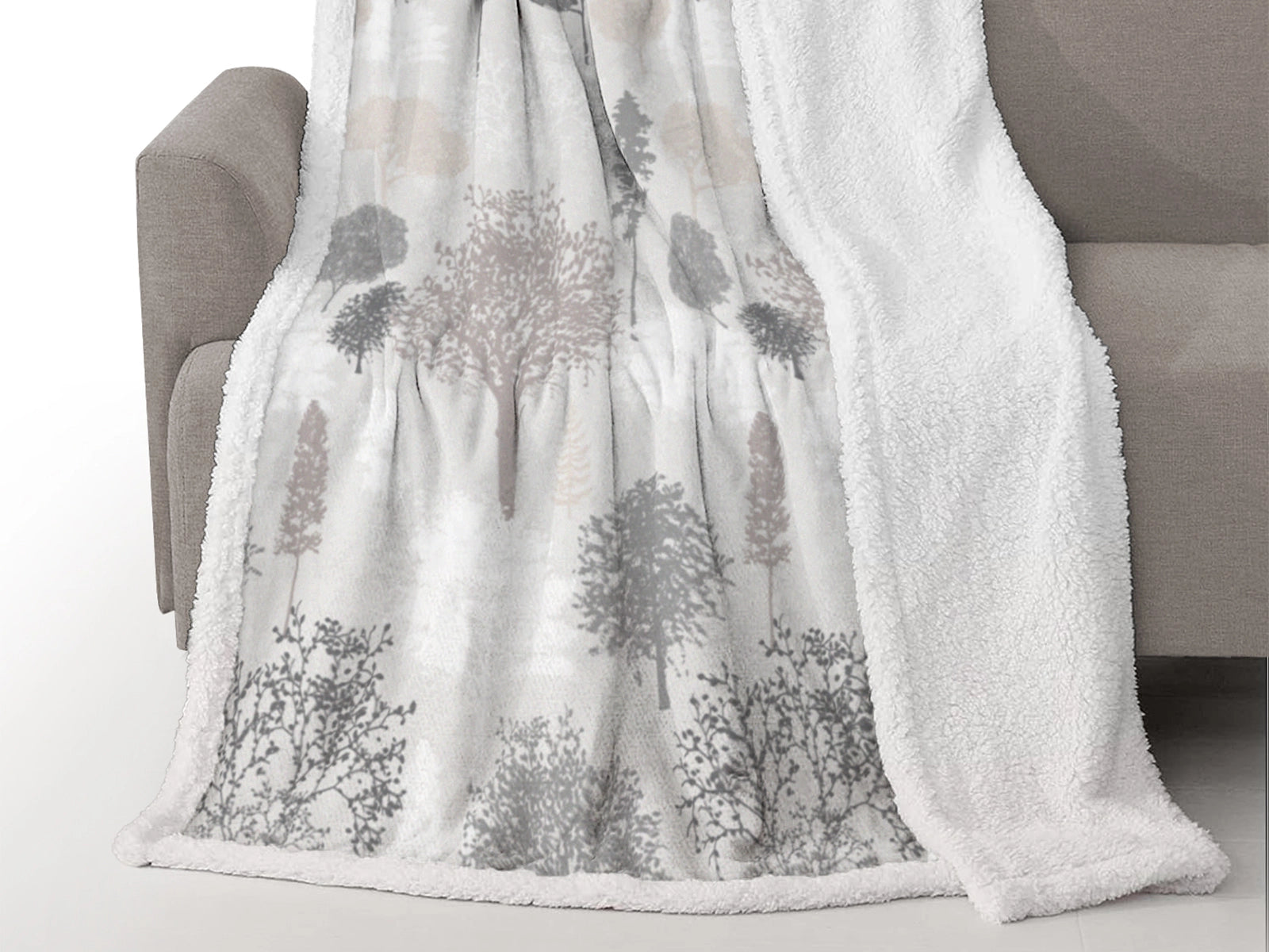 Plaid Morbidotto Light Botanique ambientata colore grigio