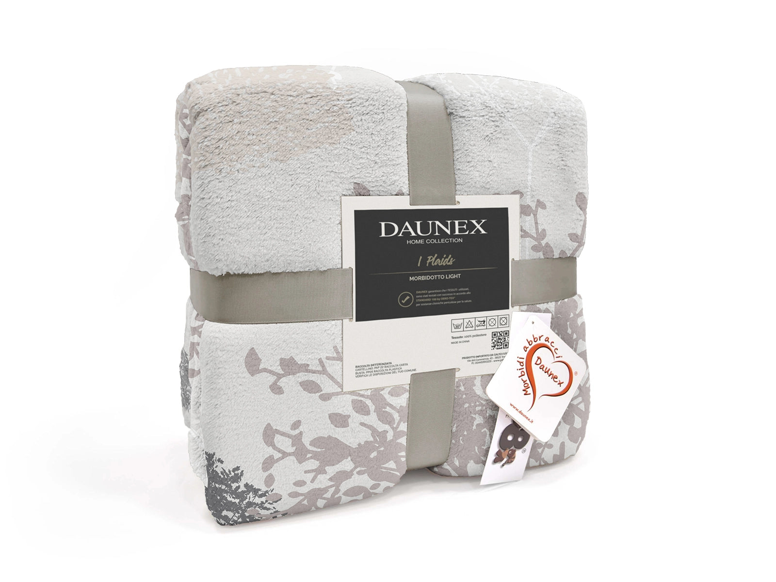 Plaid Morbidotto Light Botanique dettaglio tessuto colore grigio