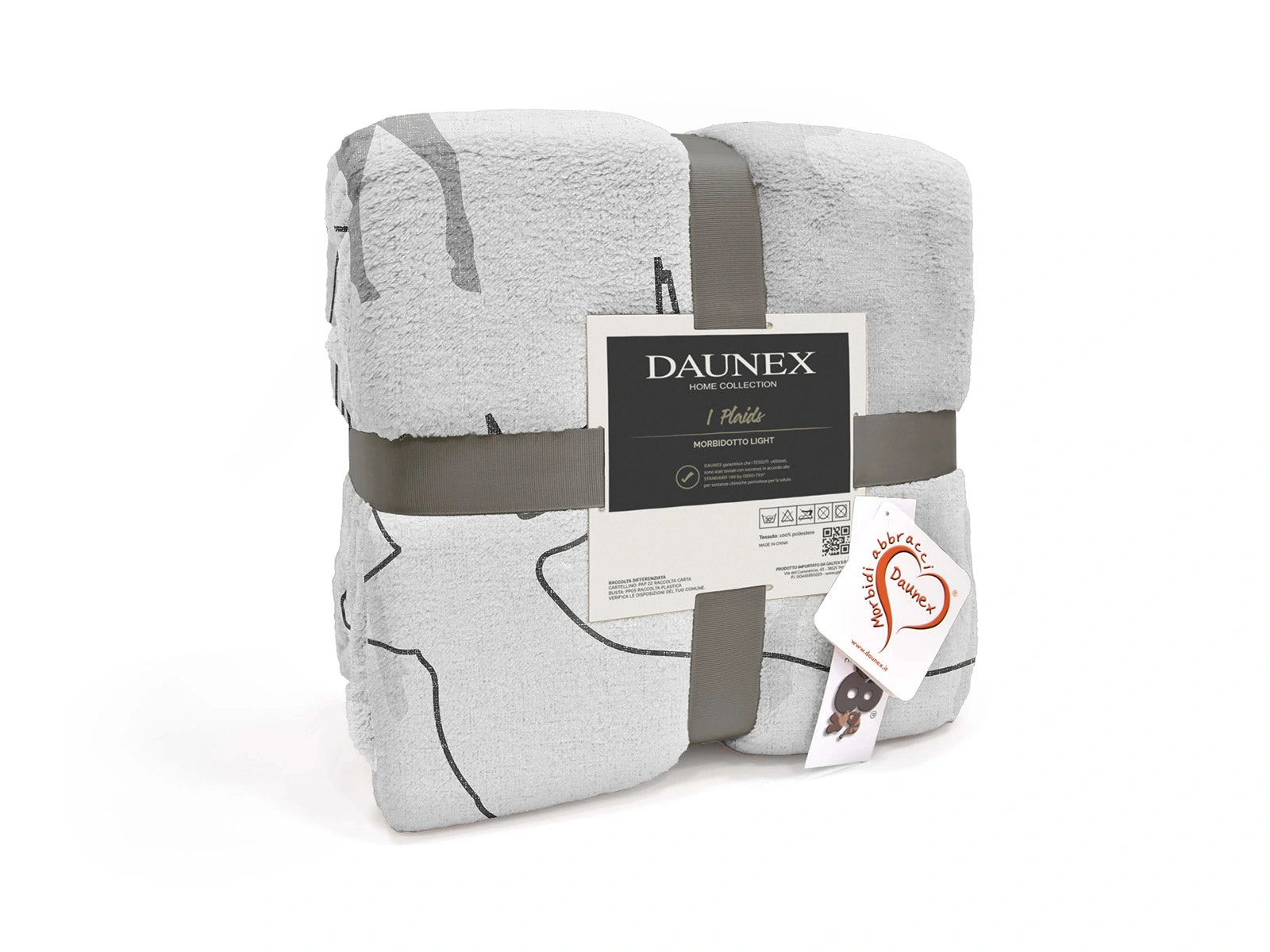 Plaid Morbidotto Light Rocher dettaglio tessuto colore grigio