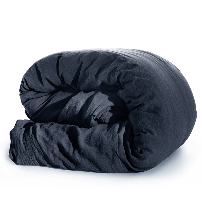 Sacco Copripiumino in Lino Loft 49 colore blu notte