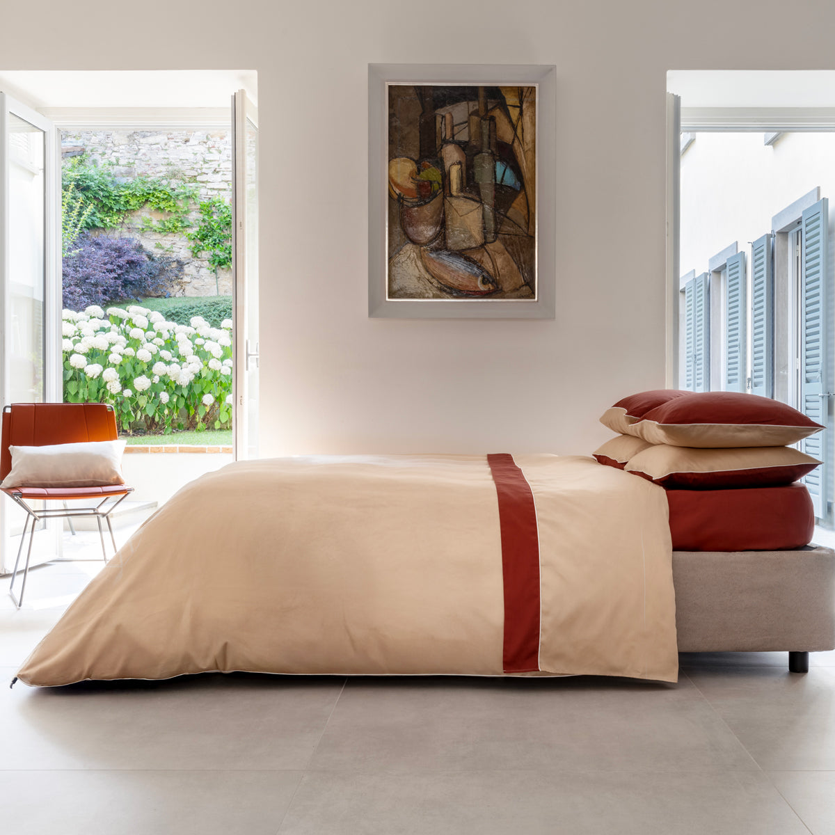 Doppelbett-Bettbezug-Set aus reinem Baumwollsatin, Satin-Finesse