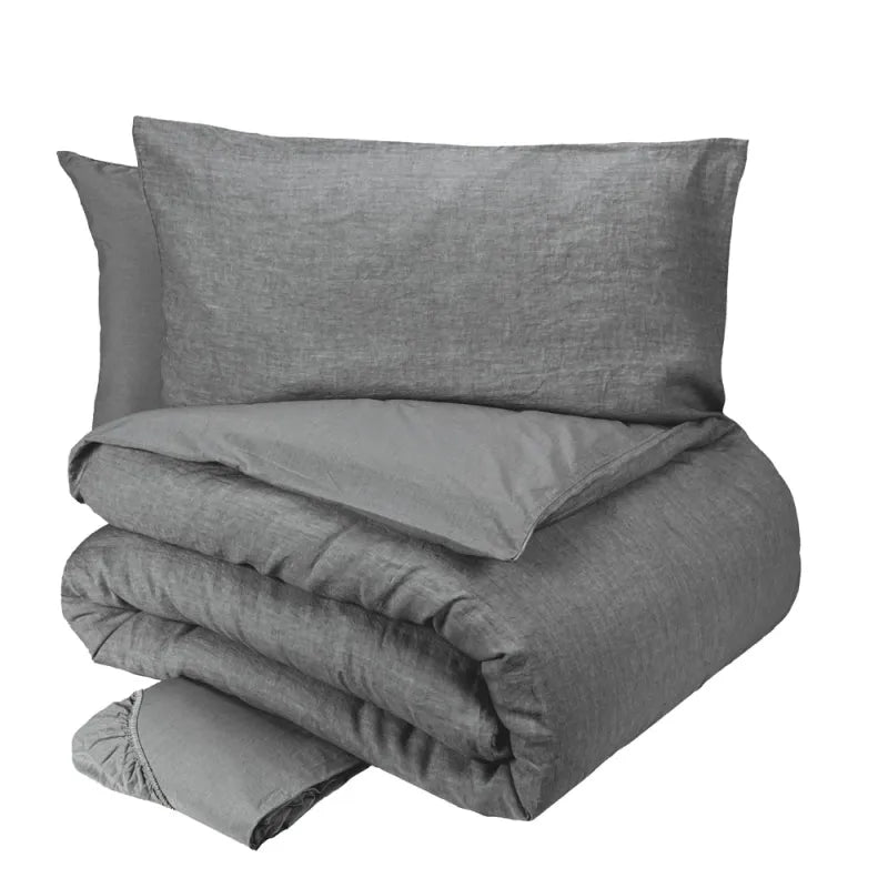 Completo copripiumino fazzini matrimoniale in lino-cotone, Incontri - Home Loves