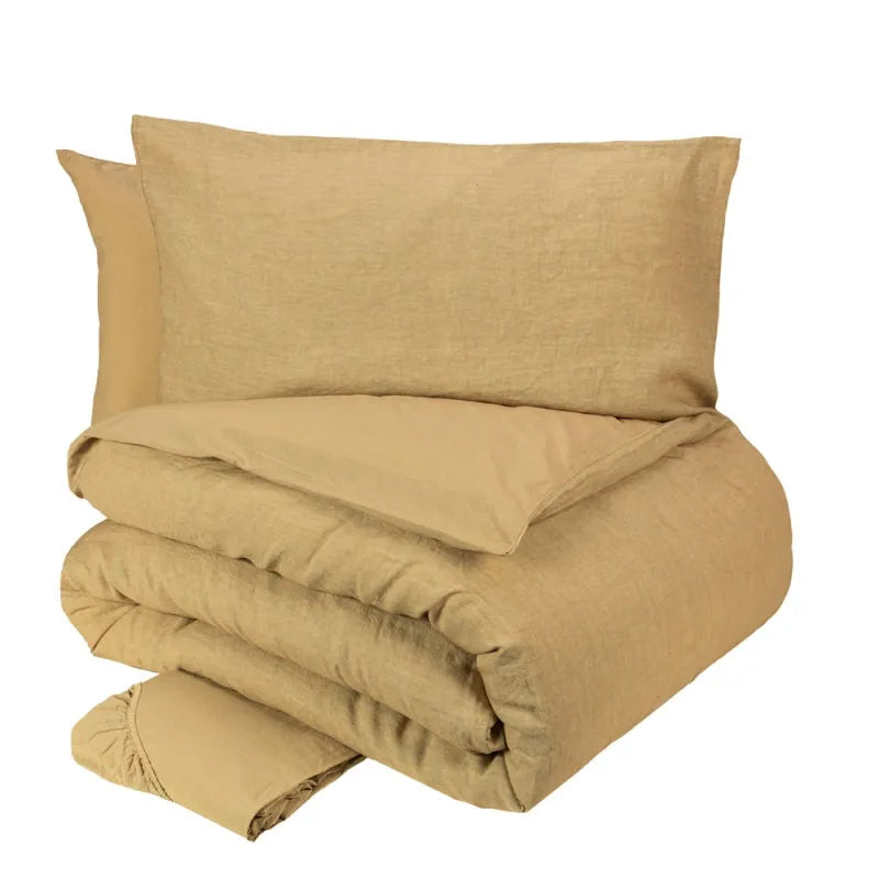 Completo copripiumino fazzini matrimoniale in lino-cotone, Incontri - Home Loves