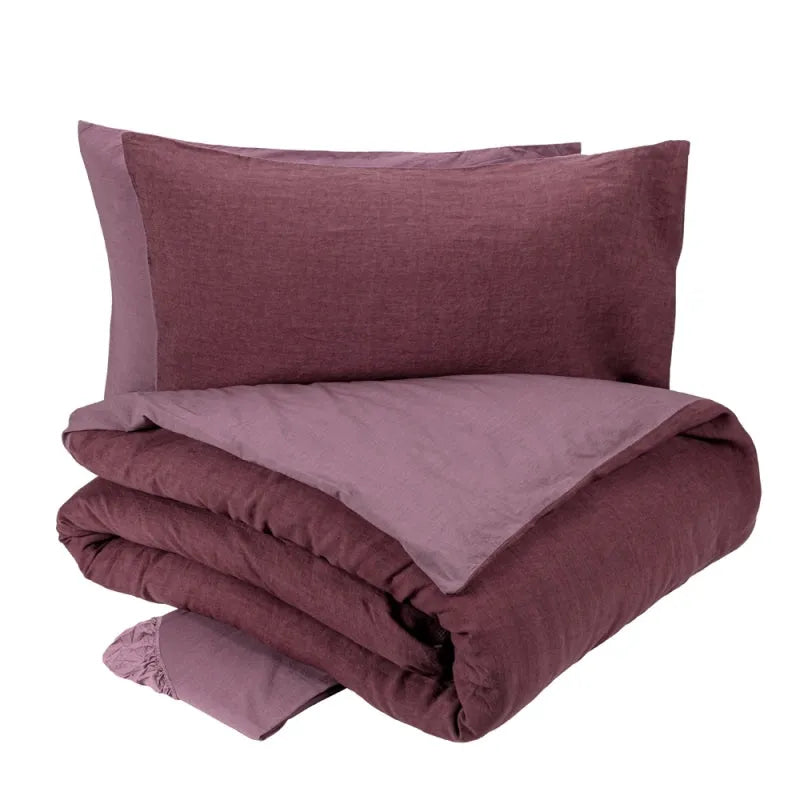 Completo copripiumino fazzini matrimoniale in lino-cotone, Incontri - Home Loves