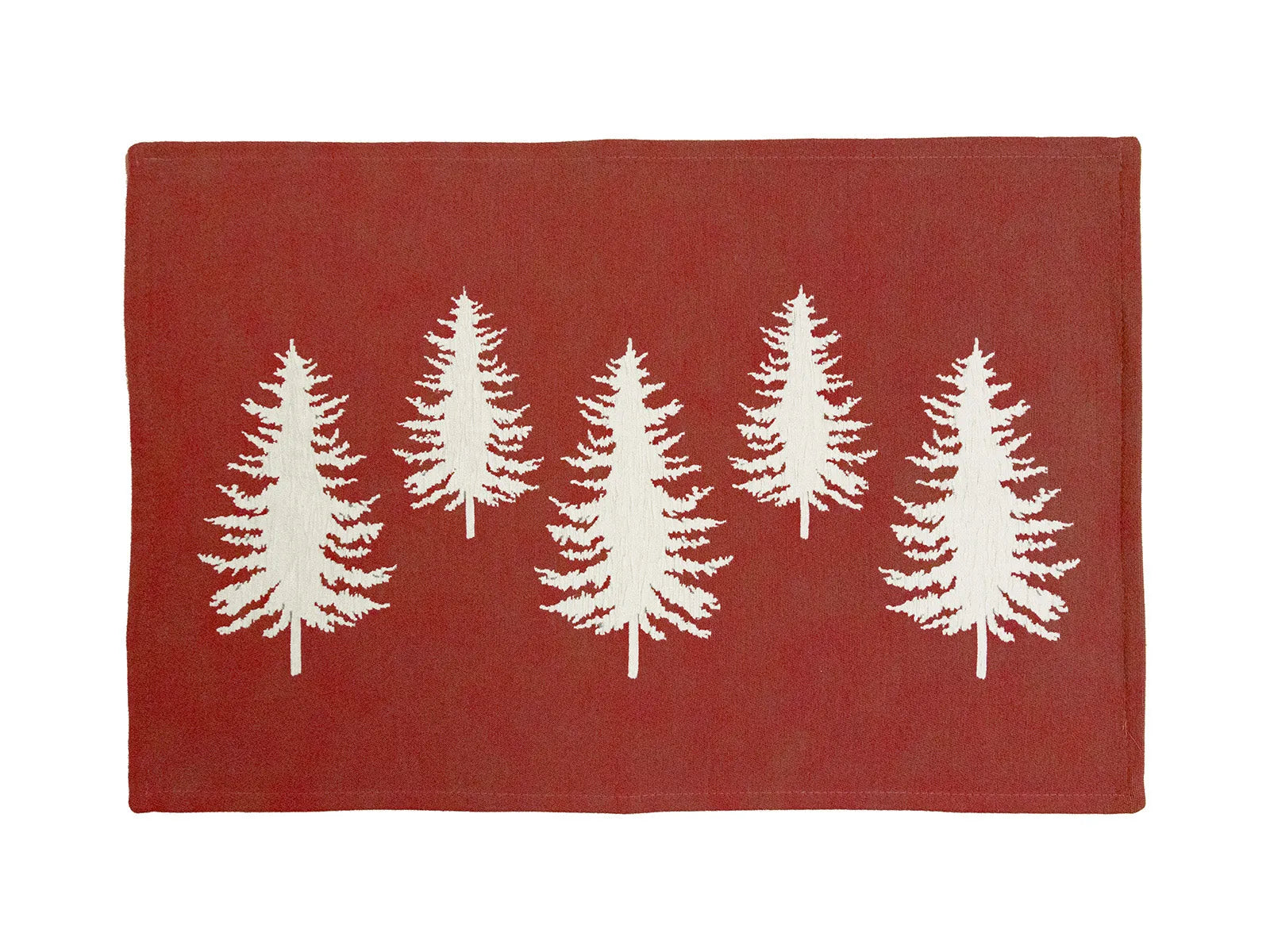 Tappeto Alberi con antiscivolo colore rosso.
