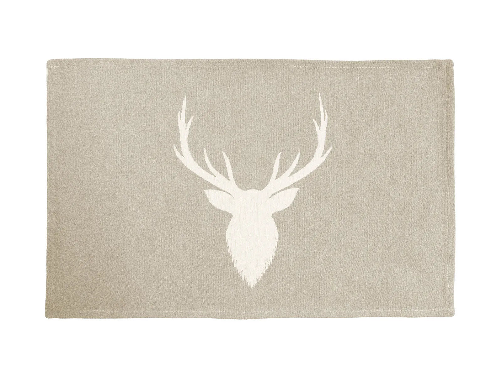 Tappeto Testa cervo con antiscivolo colore beige.