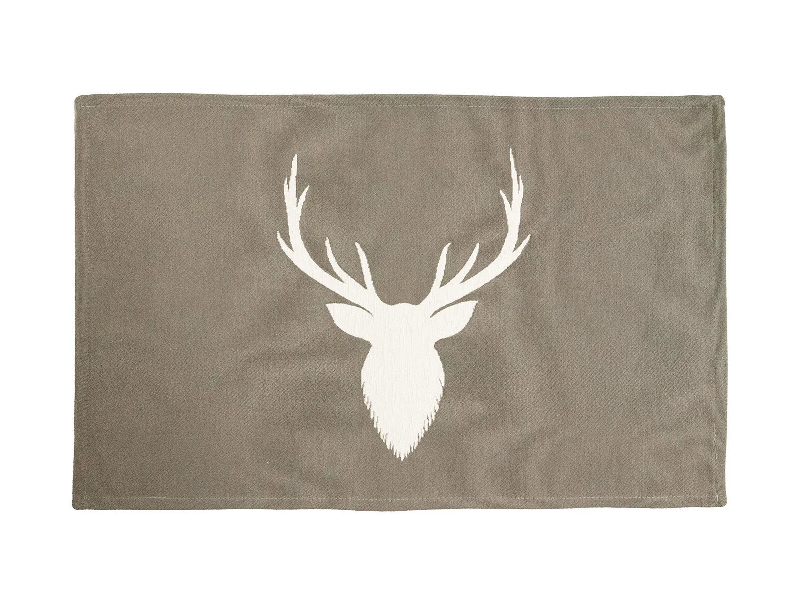 Tappeto Testa cervo con antiscivolo colore fango.