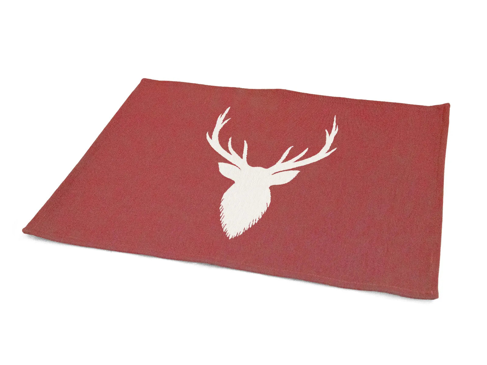 Tappeto Testa cervo con antiscivolo colore rosso