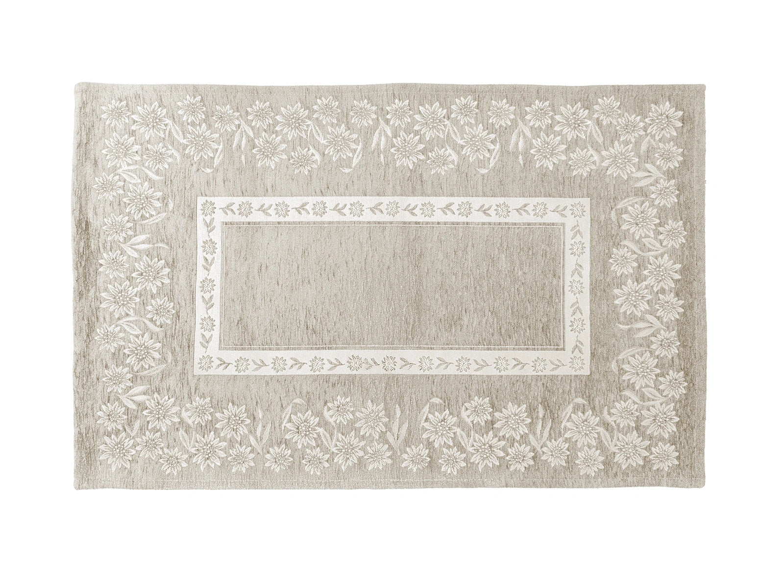 Tappeto Tirolese Tovel con antiscivolo colore beige frontale
