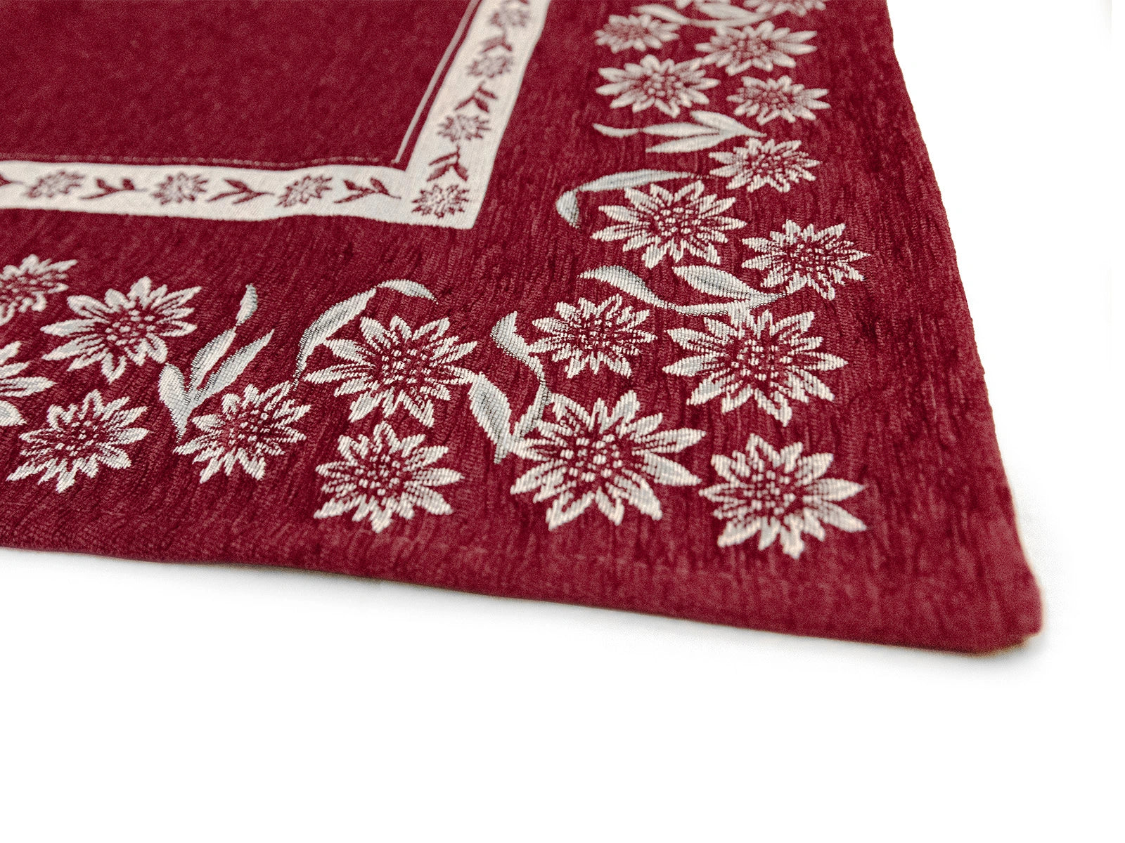 Tappeto Tirolese Tovel con antiscivolo colore rosso dettaglio