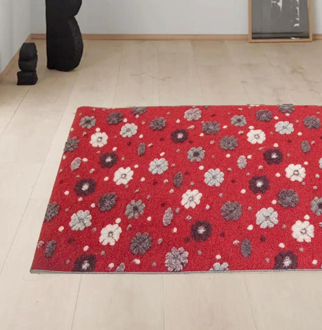 Tappeto in Lana Soffiata Spring Rosso – Made in Italy