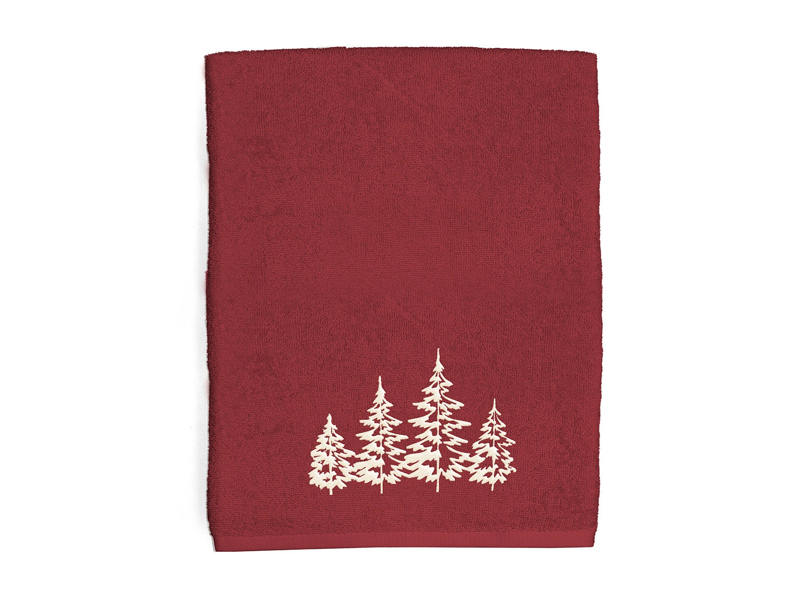 Telo da bagno ricamato Daunex disegno Alberi colore bordeaux