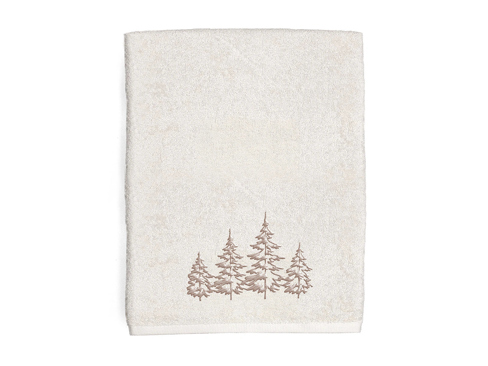 Telo da bagno ricamato Daunex disegno Alberi colore ecru