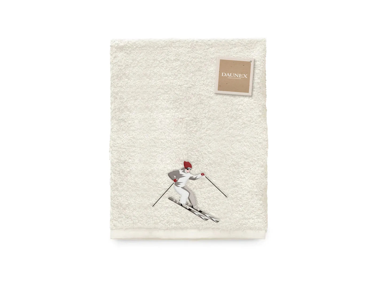 Telo da bagno ricamato Daunex disegno Sciatore - Home Loves