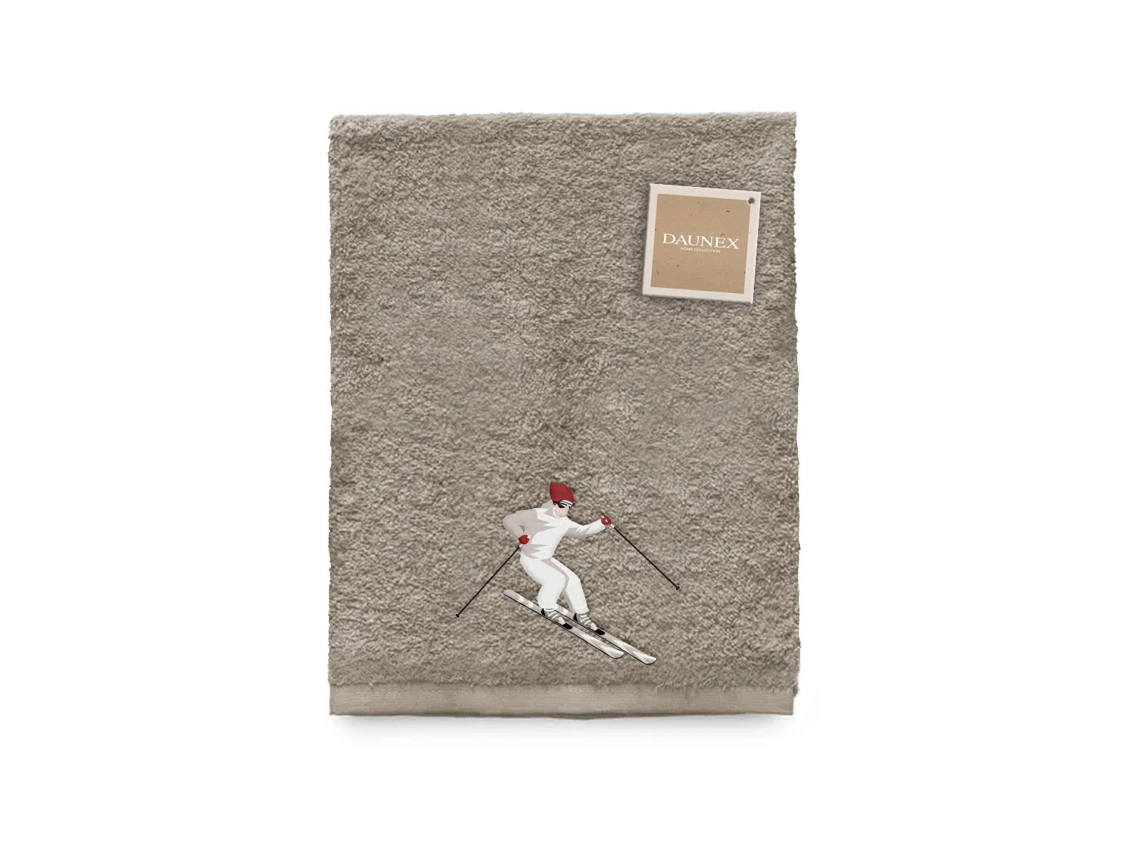 Telo da bagno ricamato Daunex disegno Sciatore - Home Loves